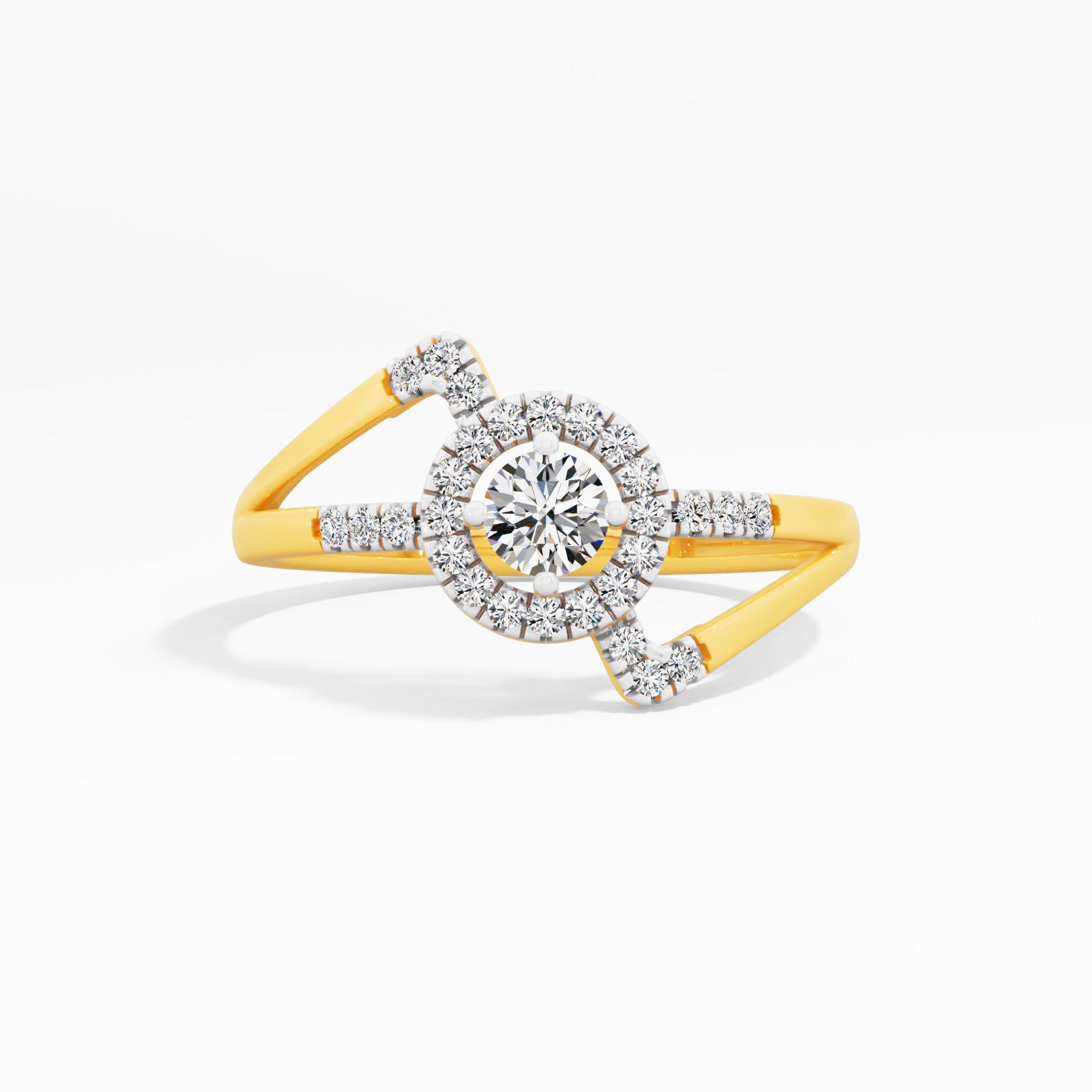 Key Solitaire Halo Ring