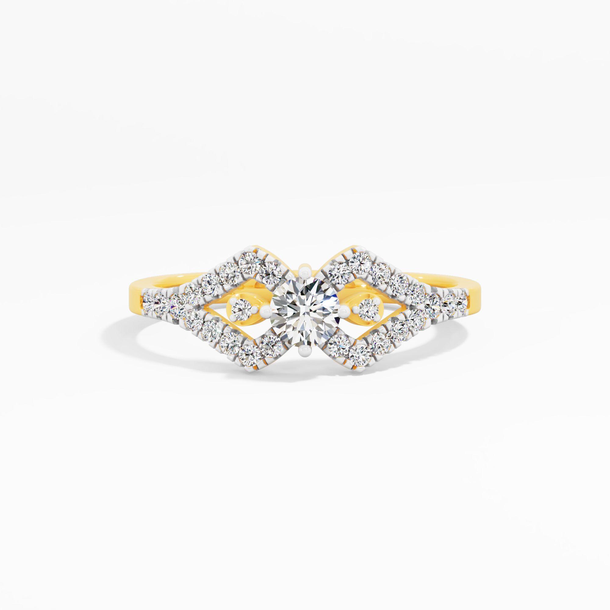 Geometric Windowpane Solitaire Ring