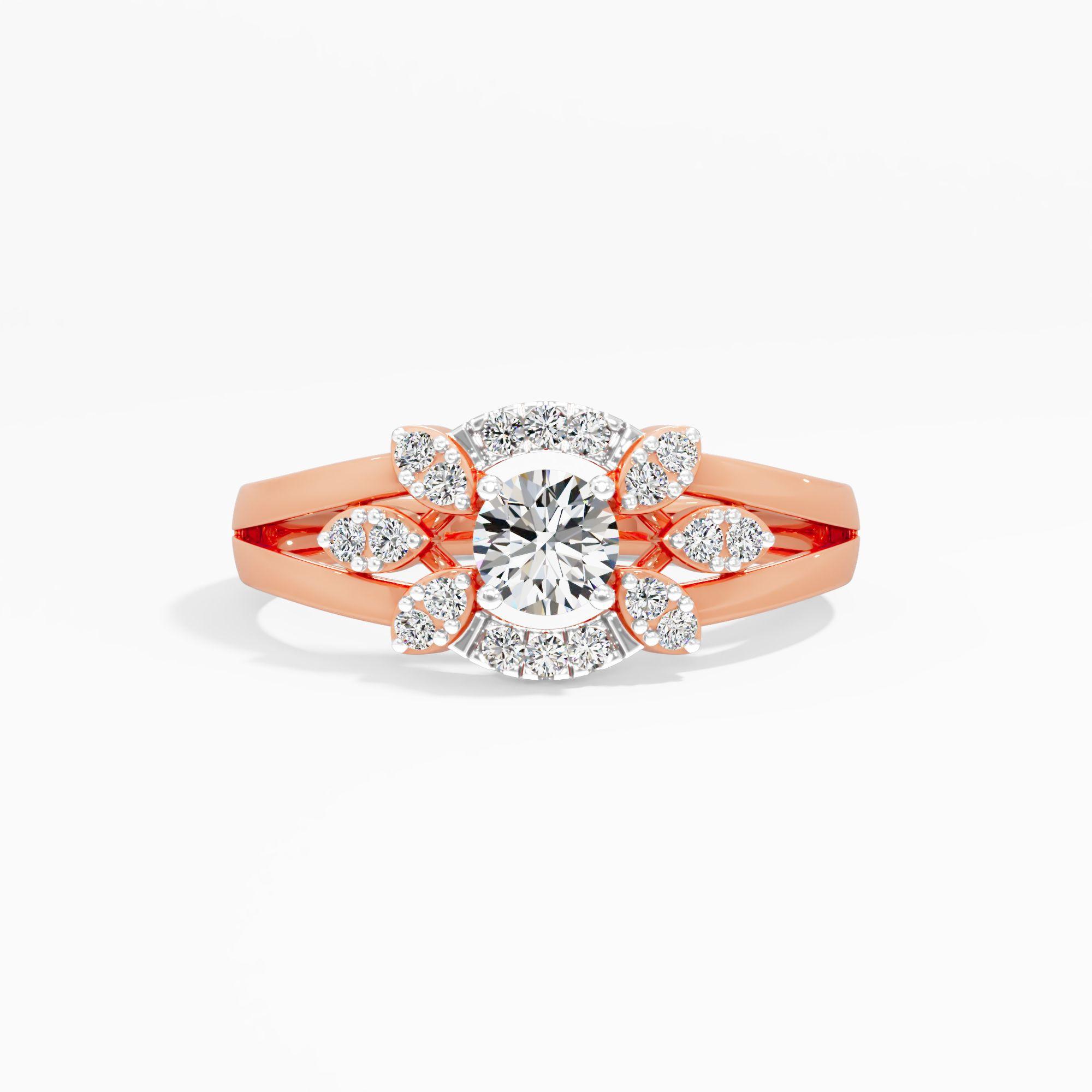 Celestial Starburst Solitaire Cluster Ring