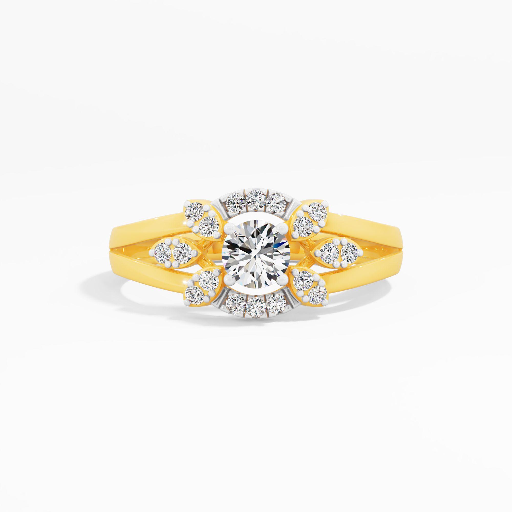 Celestial Starburst Solitaire Cluster Ring
