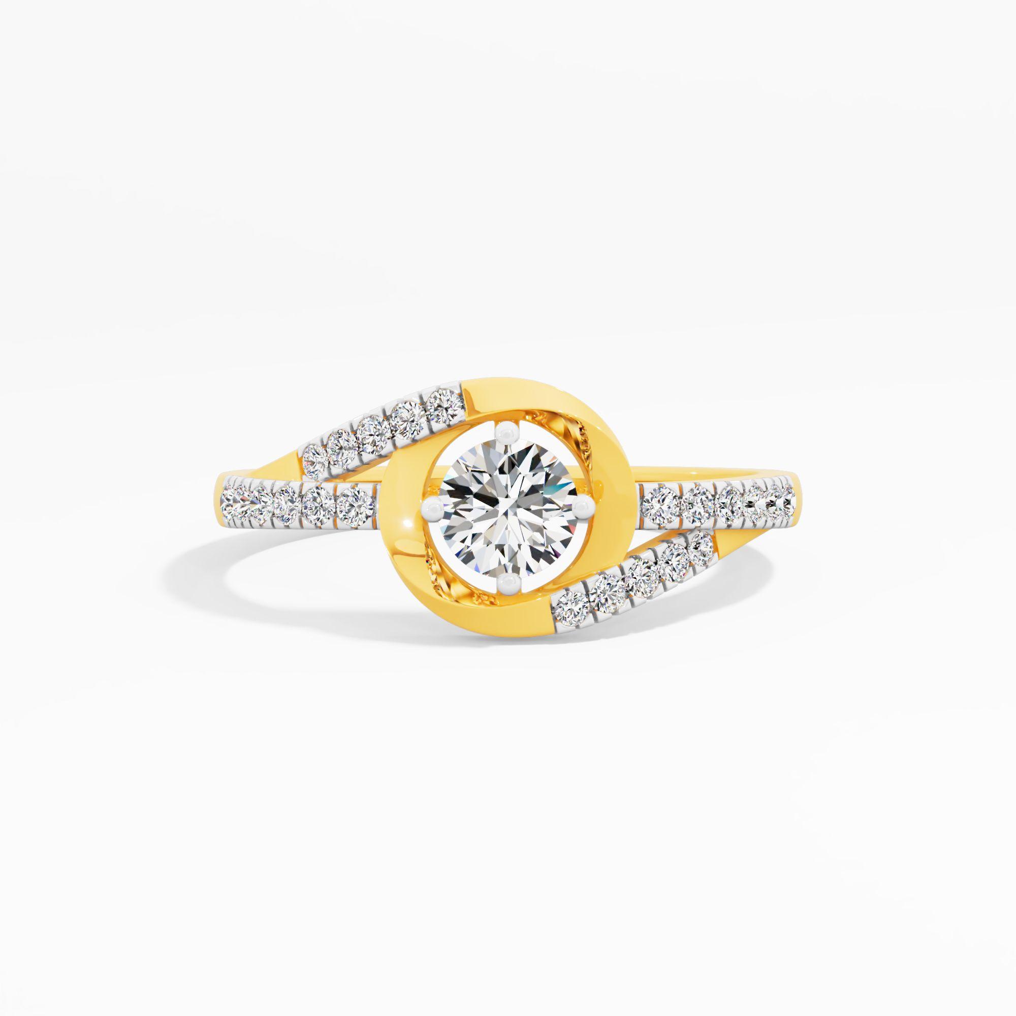 Modernist Eclipse Solitaire Ring