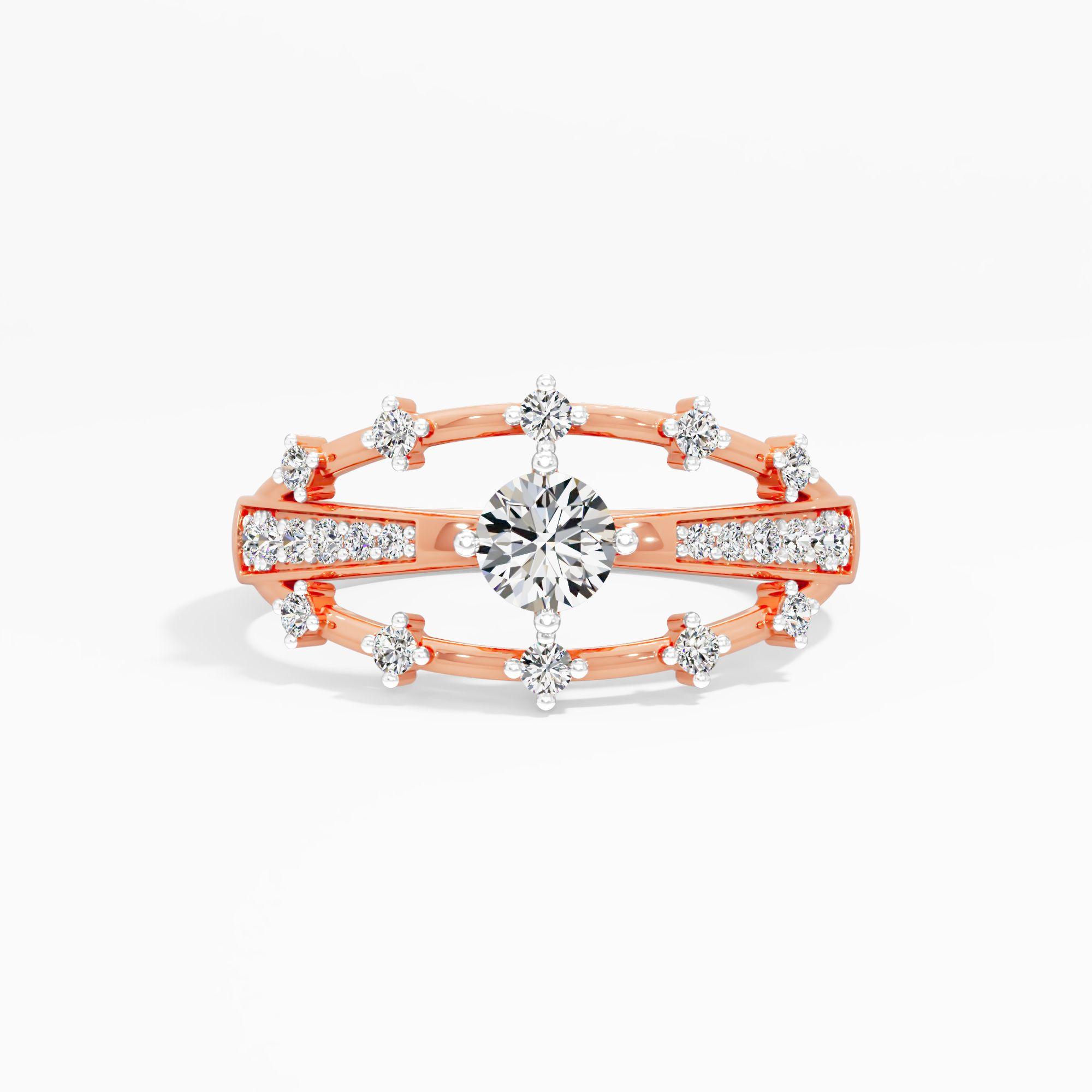 Satellite Solitaire Veil Ring
