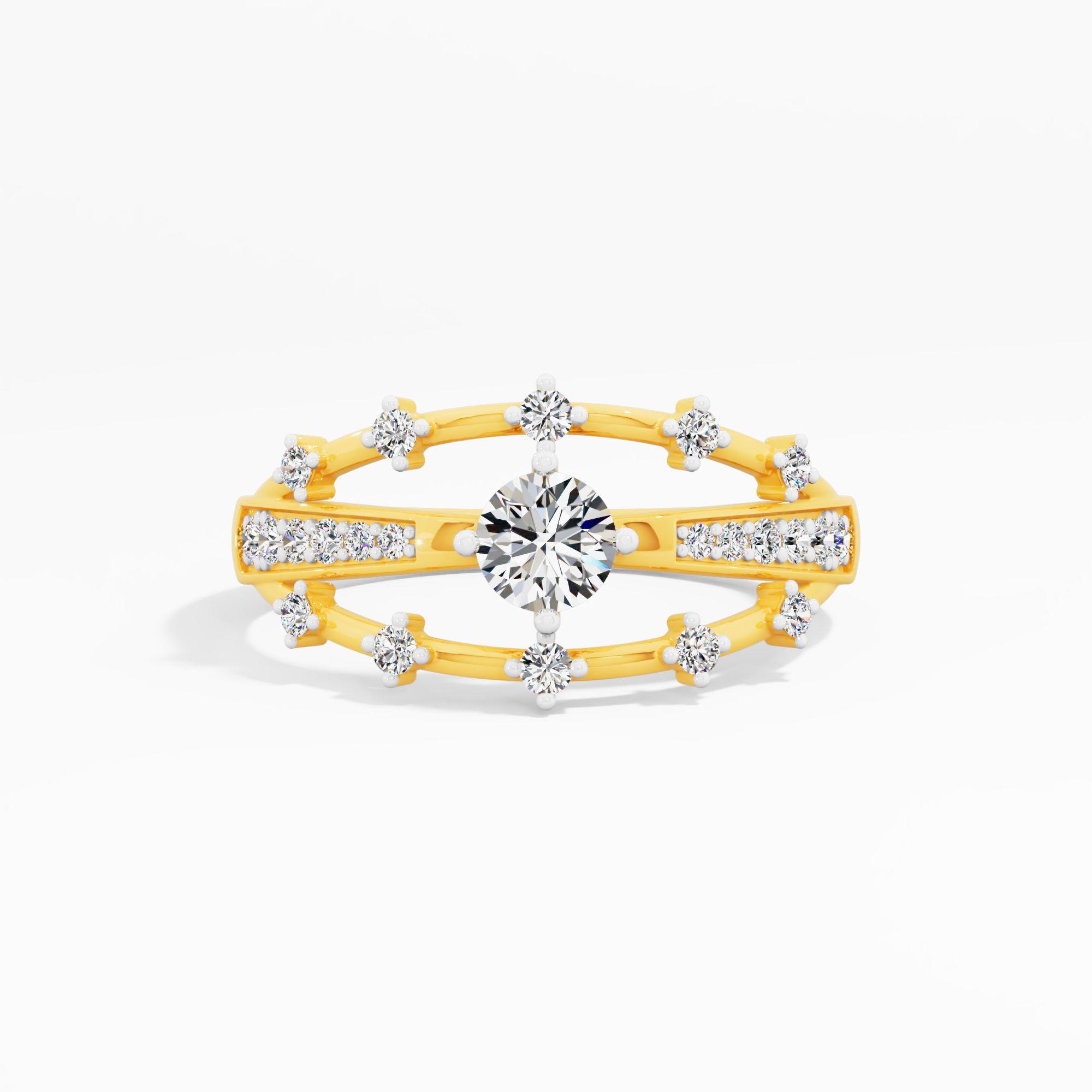 Satellite Solitaire Veil Ring