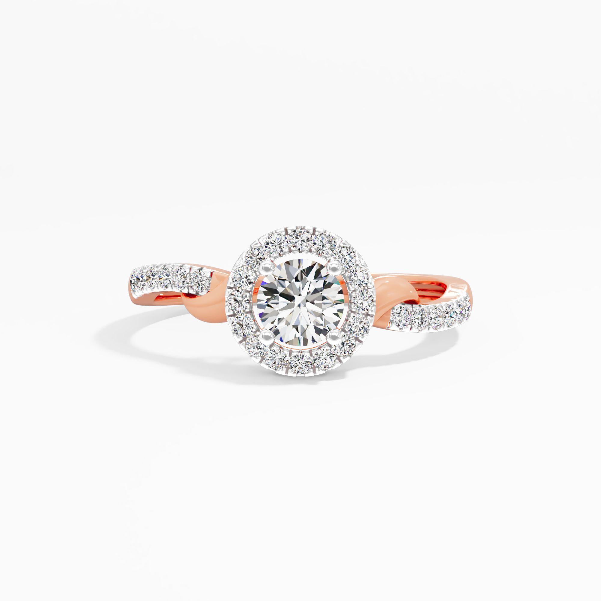 Diamond Dewdrop Halo Accent Ring
