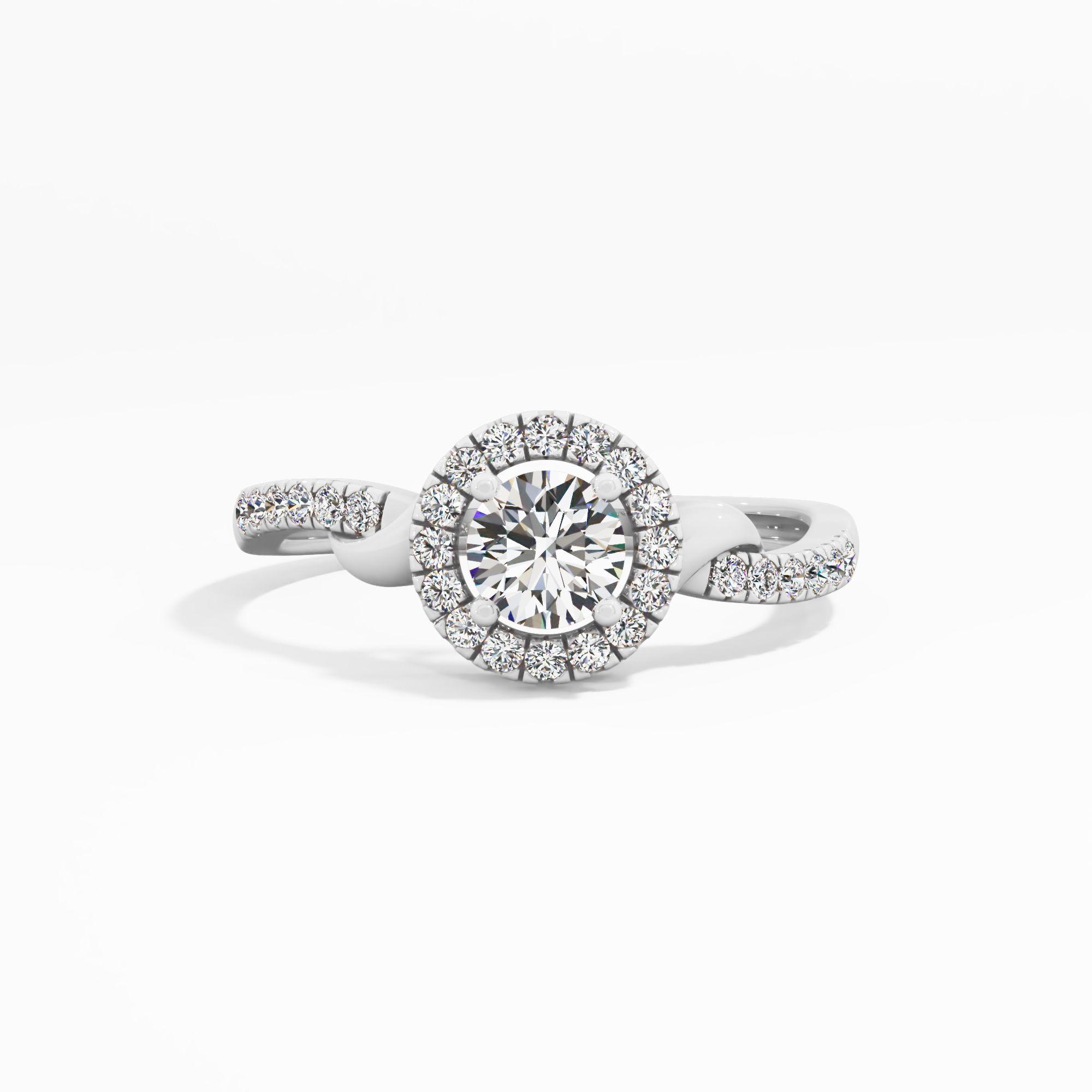 Diamond Dewdrop Halo Accent Ring