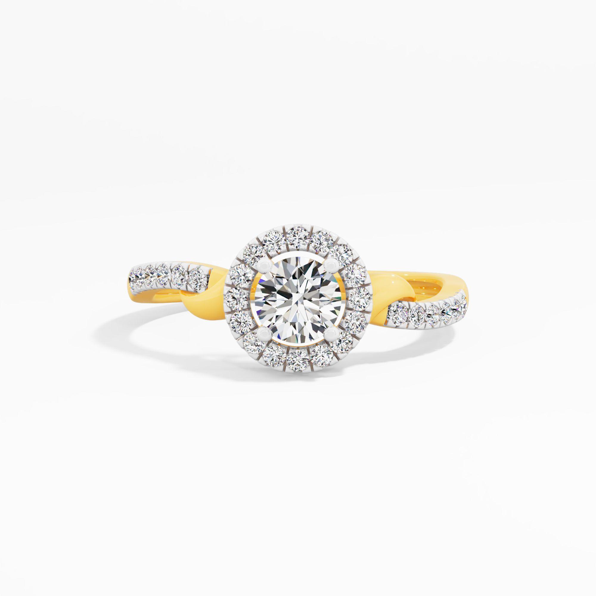 Diamond Dewdrop Halo Accent Ring