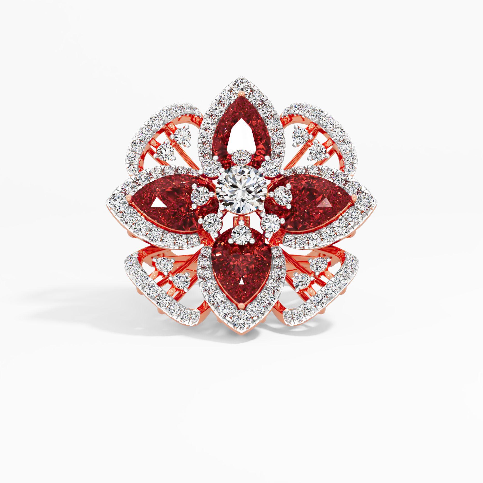 Majestic Lotus Bloom Cocktail Ring