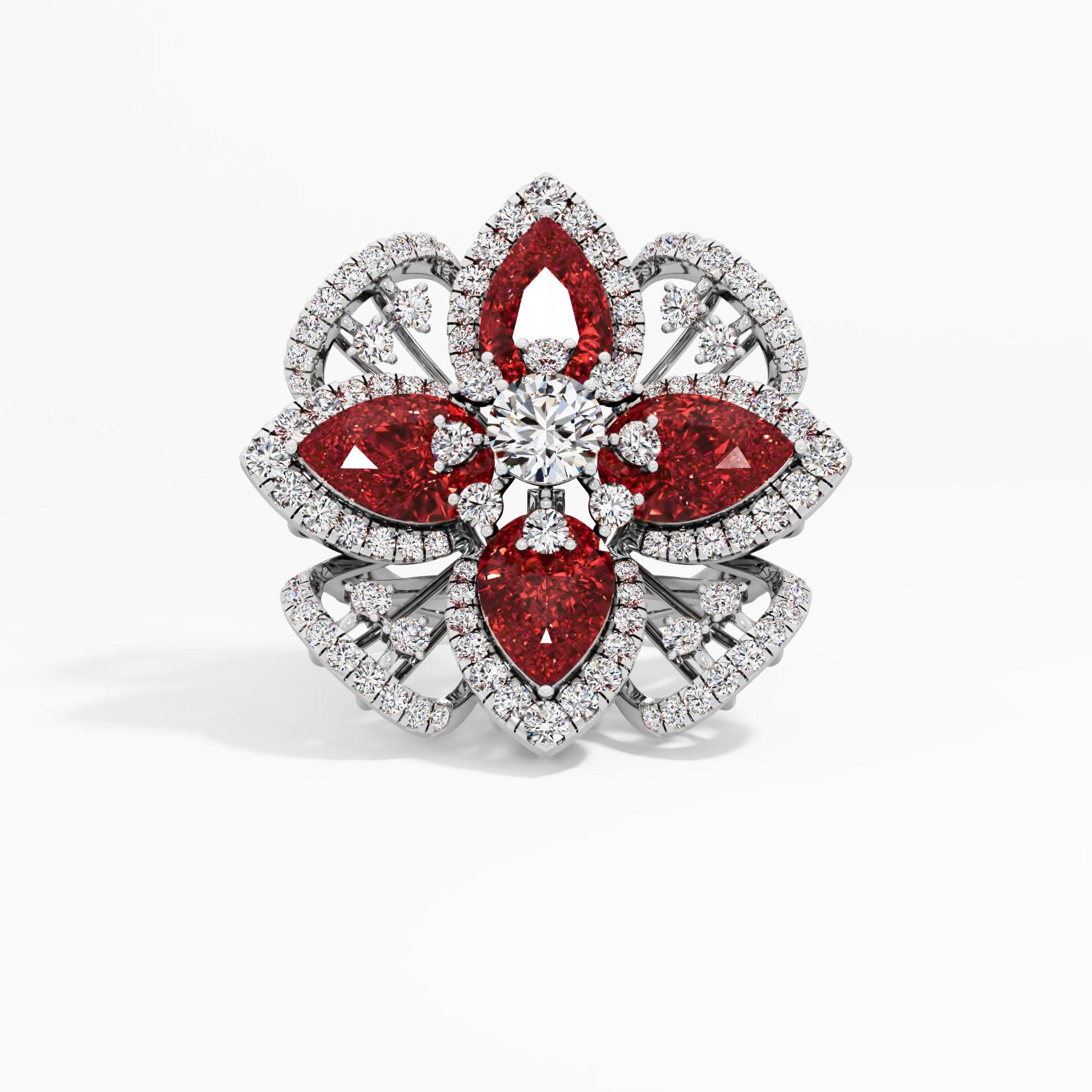 Majestic Lotus Bloom Cocktail Ring