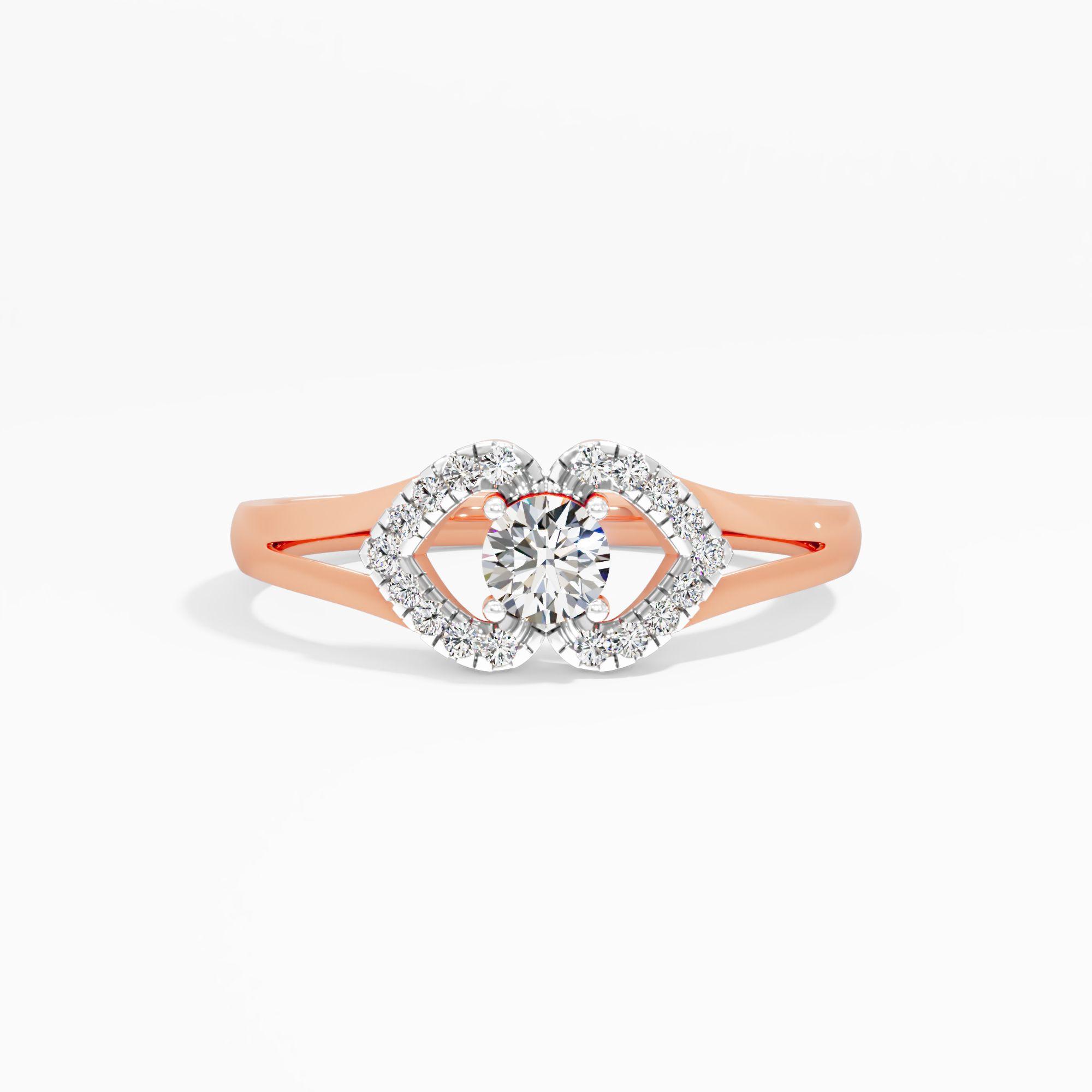 Embracing Hearts Solitaire Ring