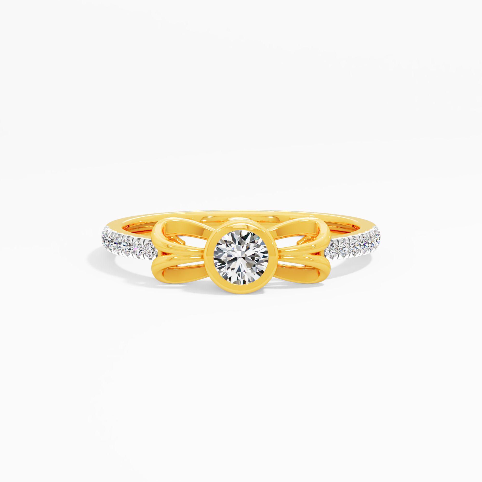 Diamond Bow Solitaire Ring