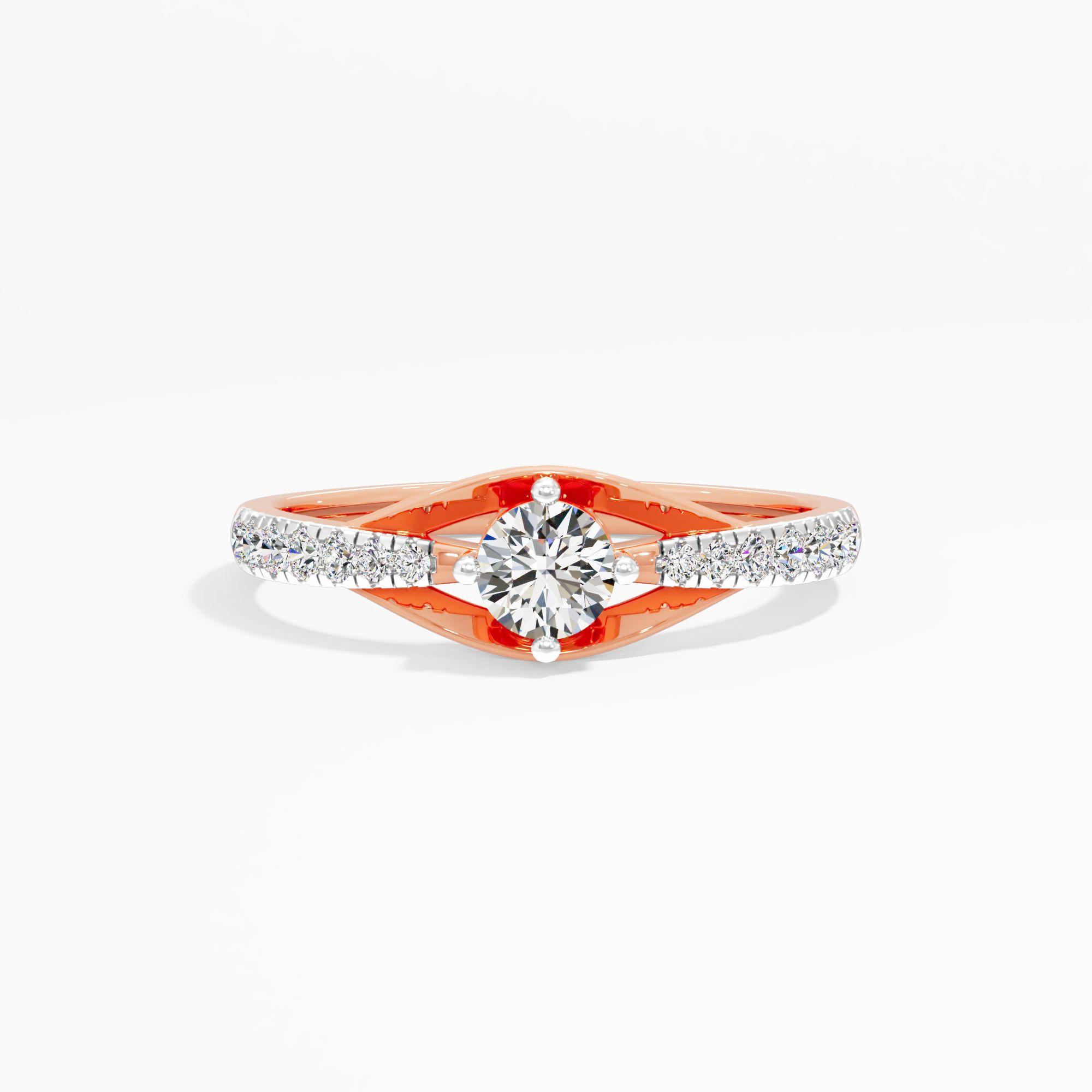 Modern Split Shank Solitaire Ring