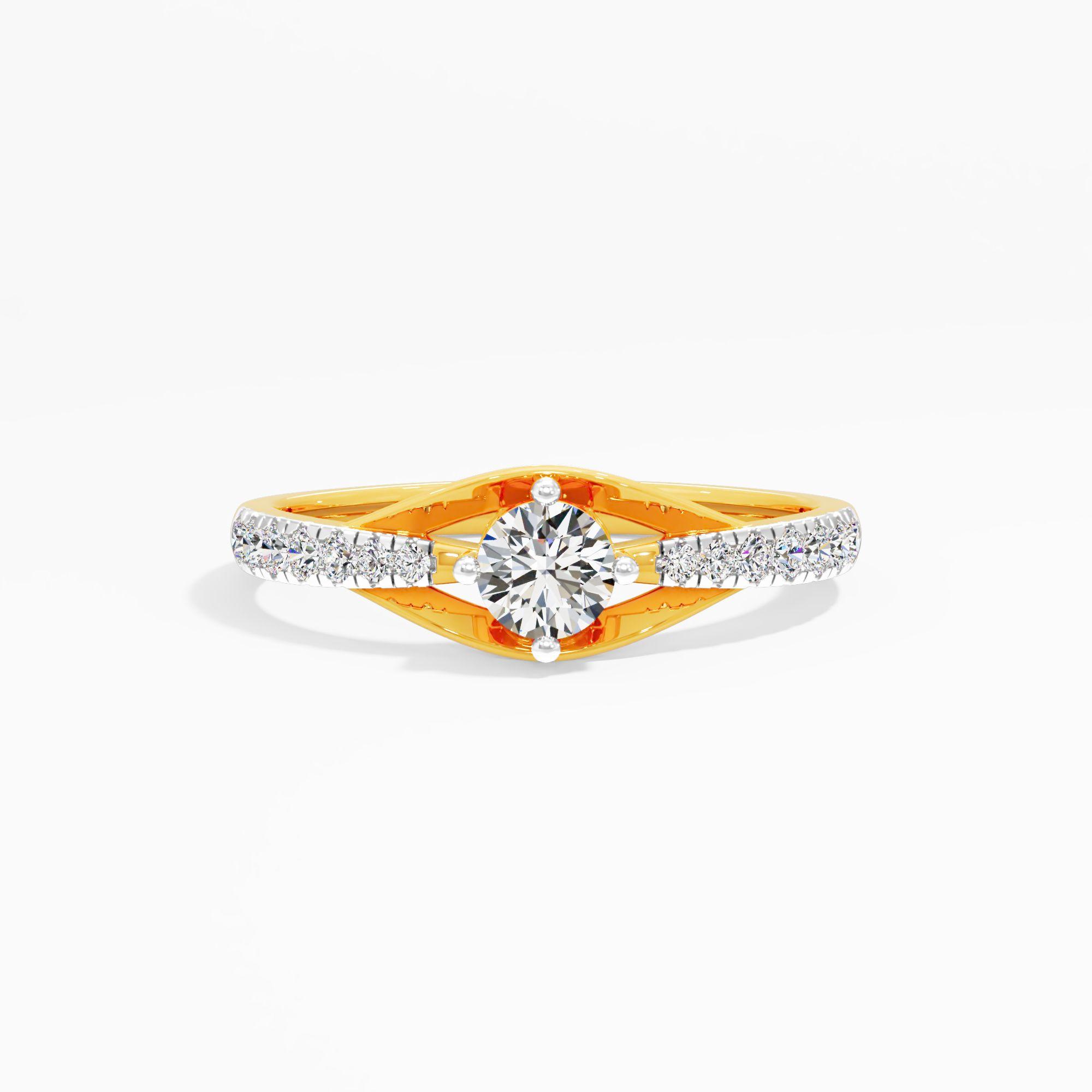 Modern Split Shank Solitaire Ring