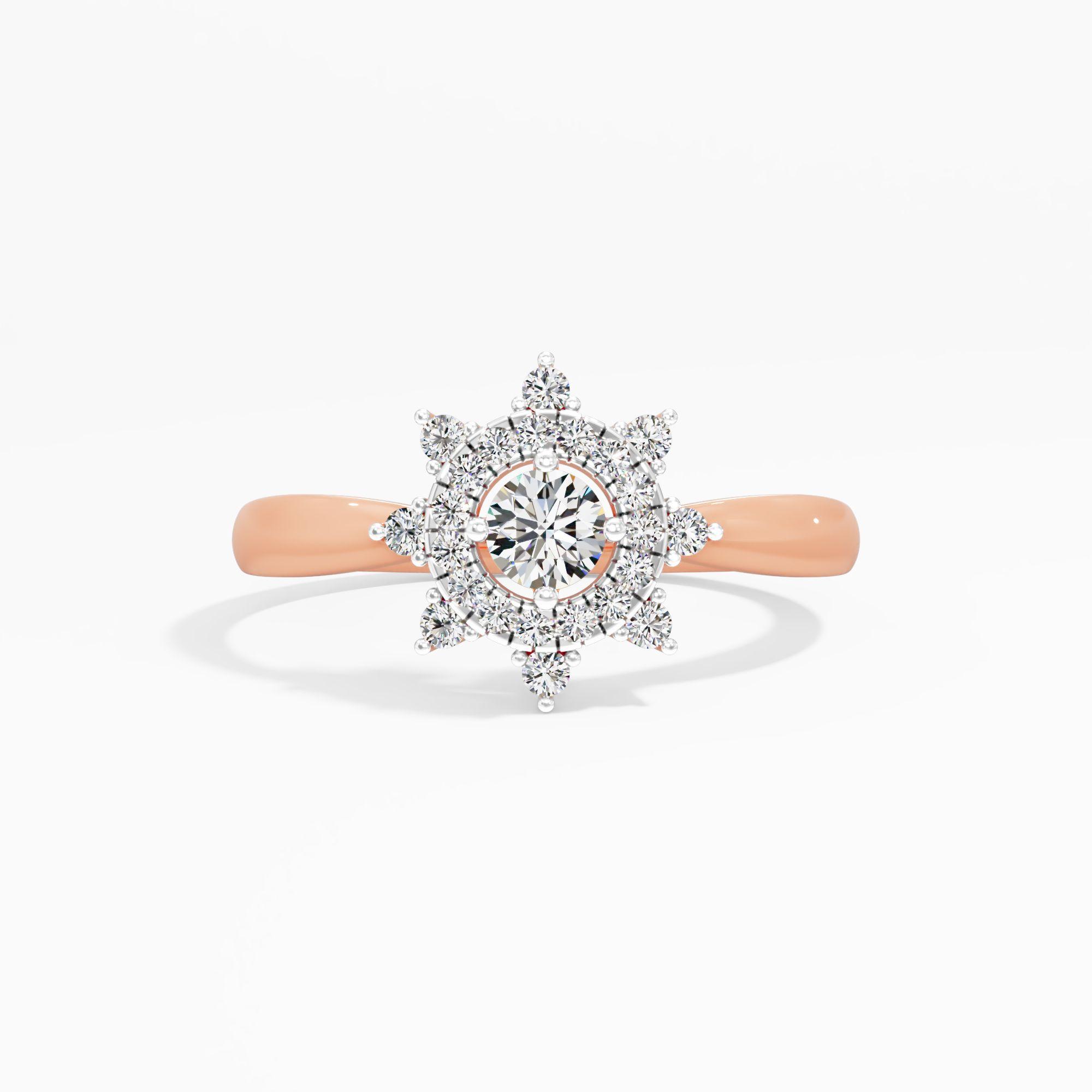 Starburst Diamond Solitaire Ring