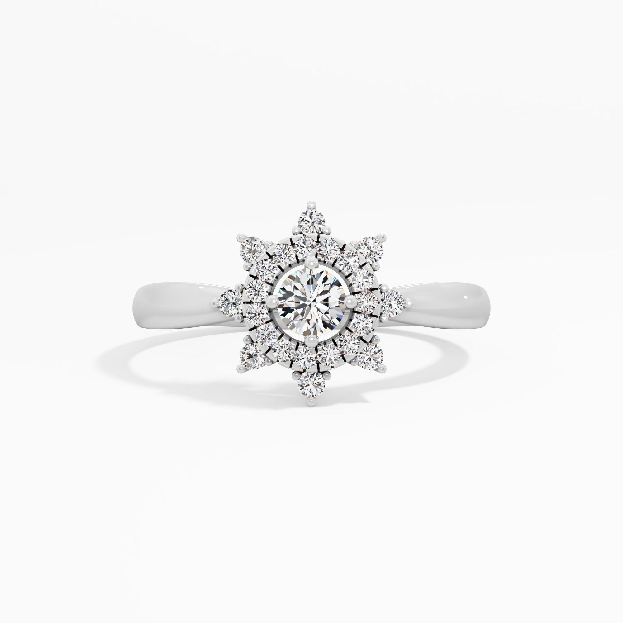 Starburst Diamond Solitaire Ring
