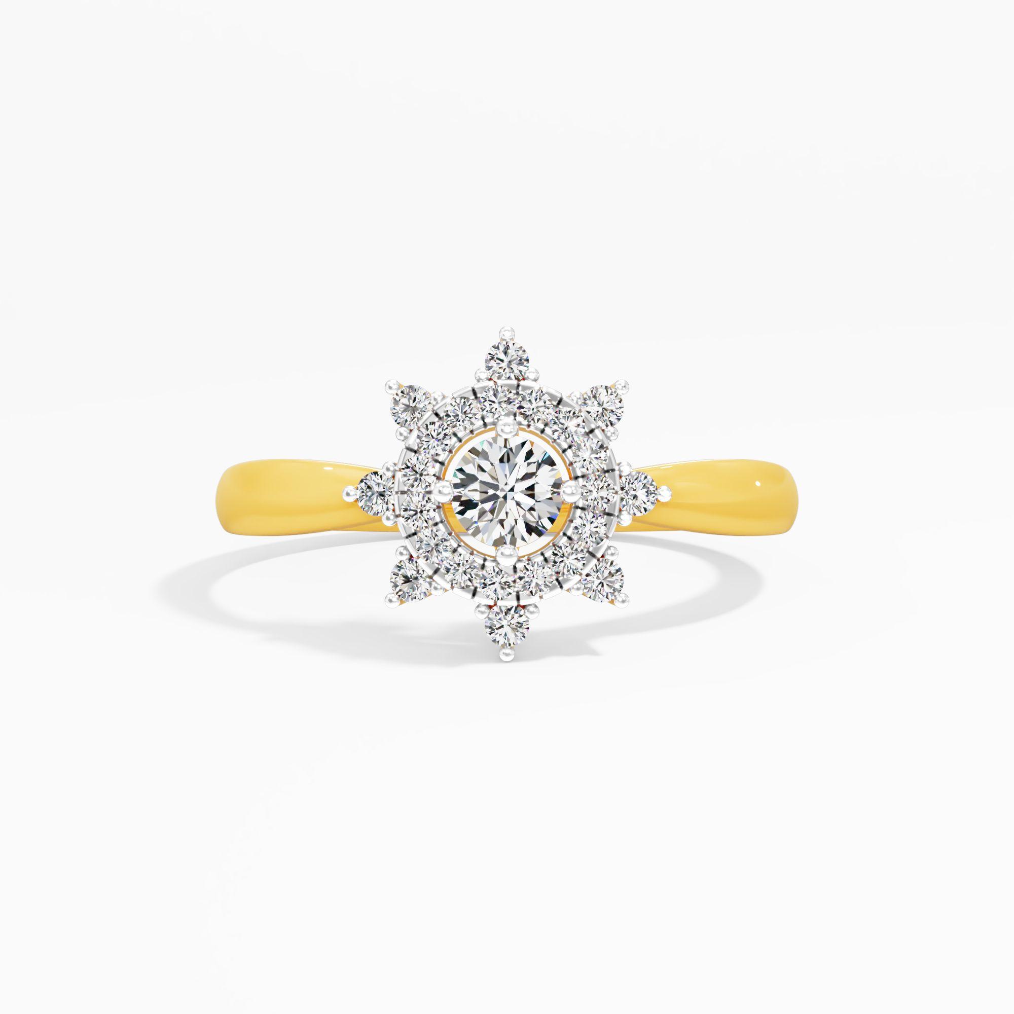 Starburst Diamond Solitaire Ring