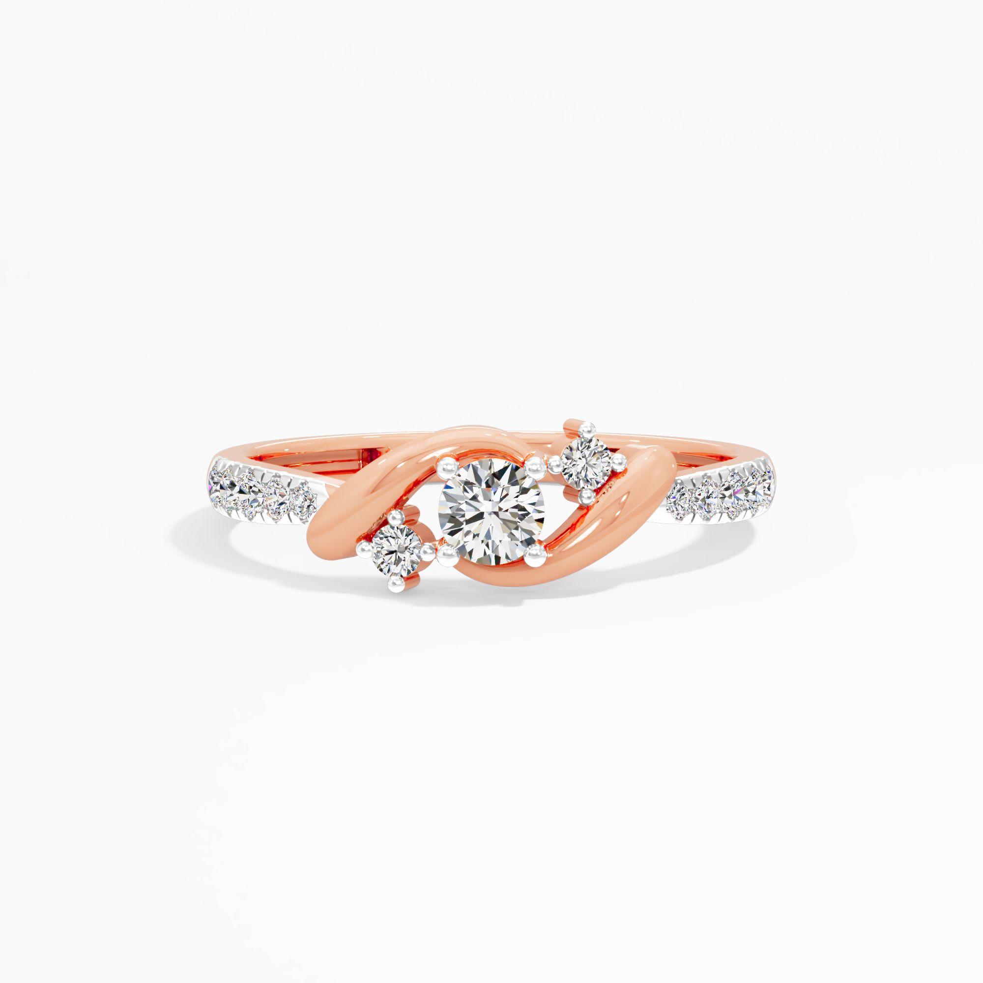 Twisted Trio Solitaire Ring