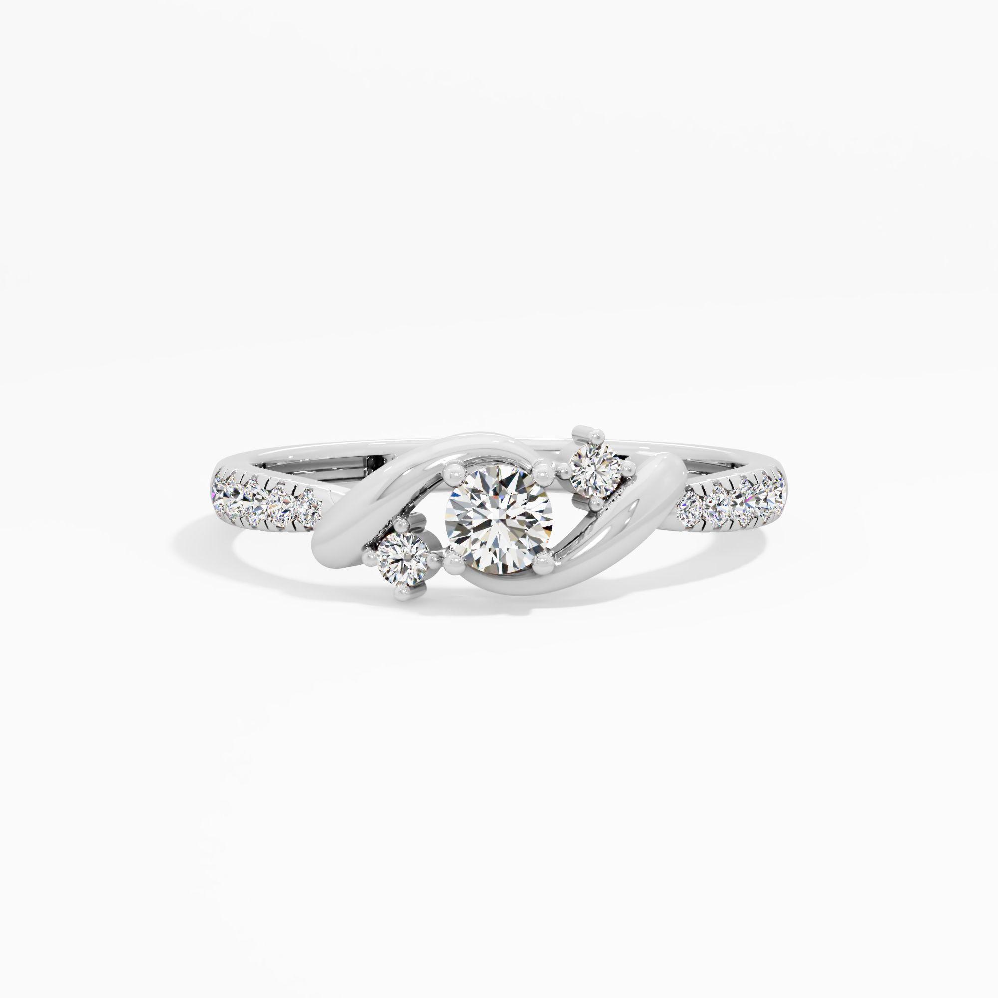 Twisted Trio Solitaire Ring