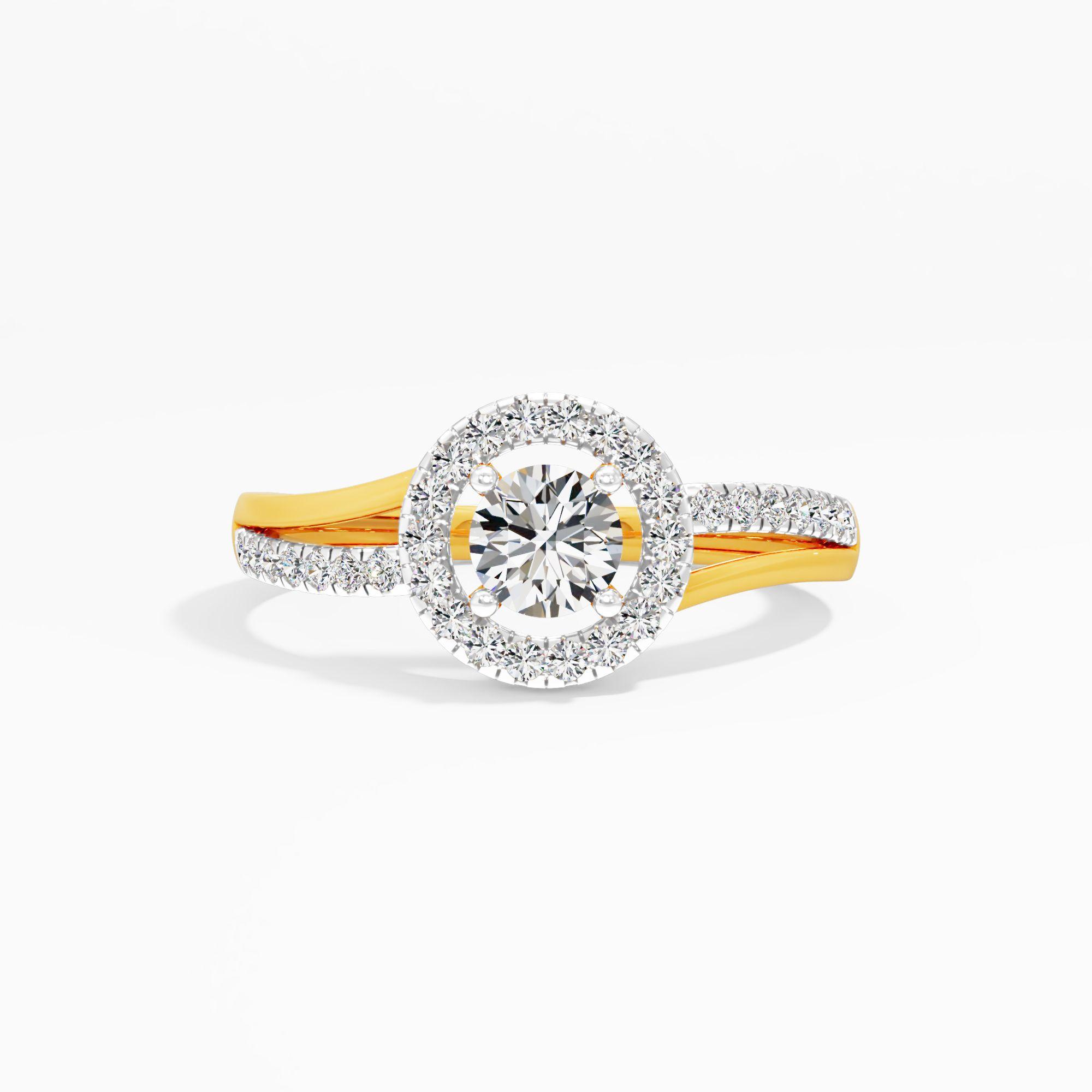 Floating Halo Solitaire Ring