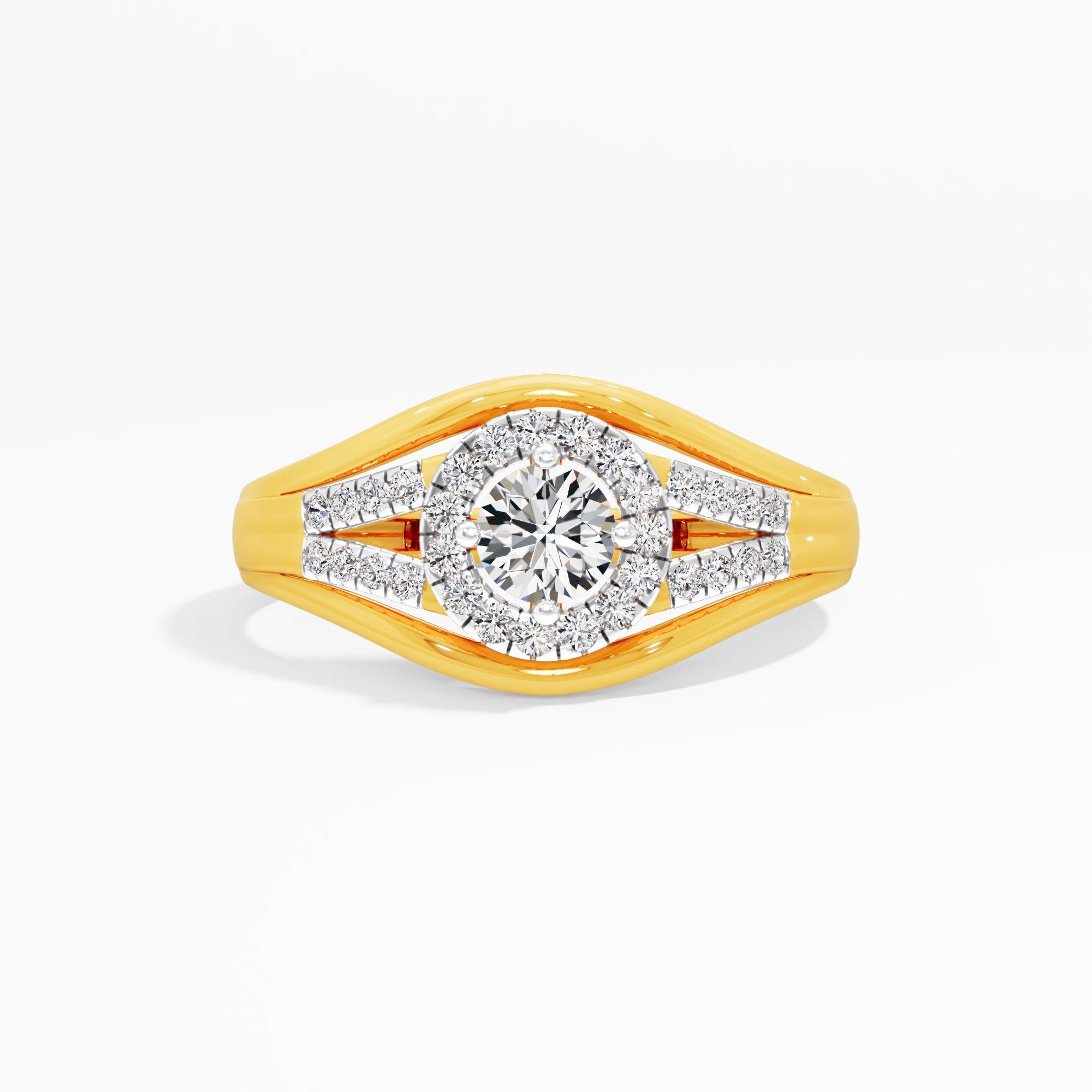 Destiny Solitaire Halo Ring