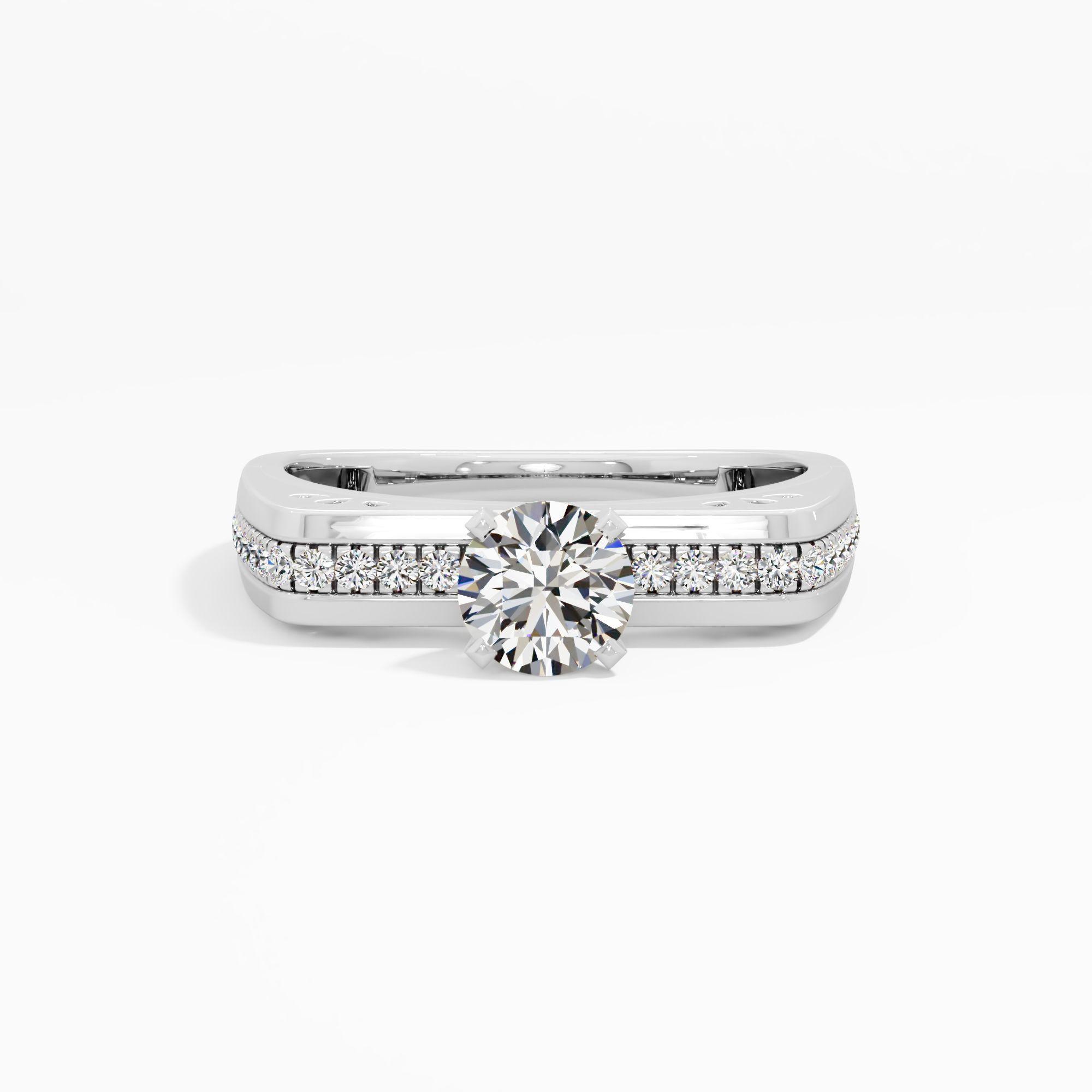Bridge Two Tone Solitaire Ring
