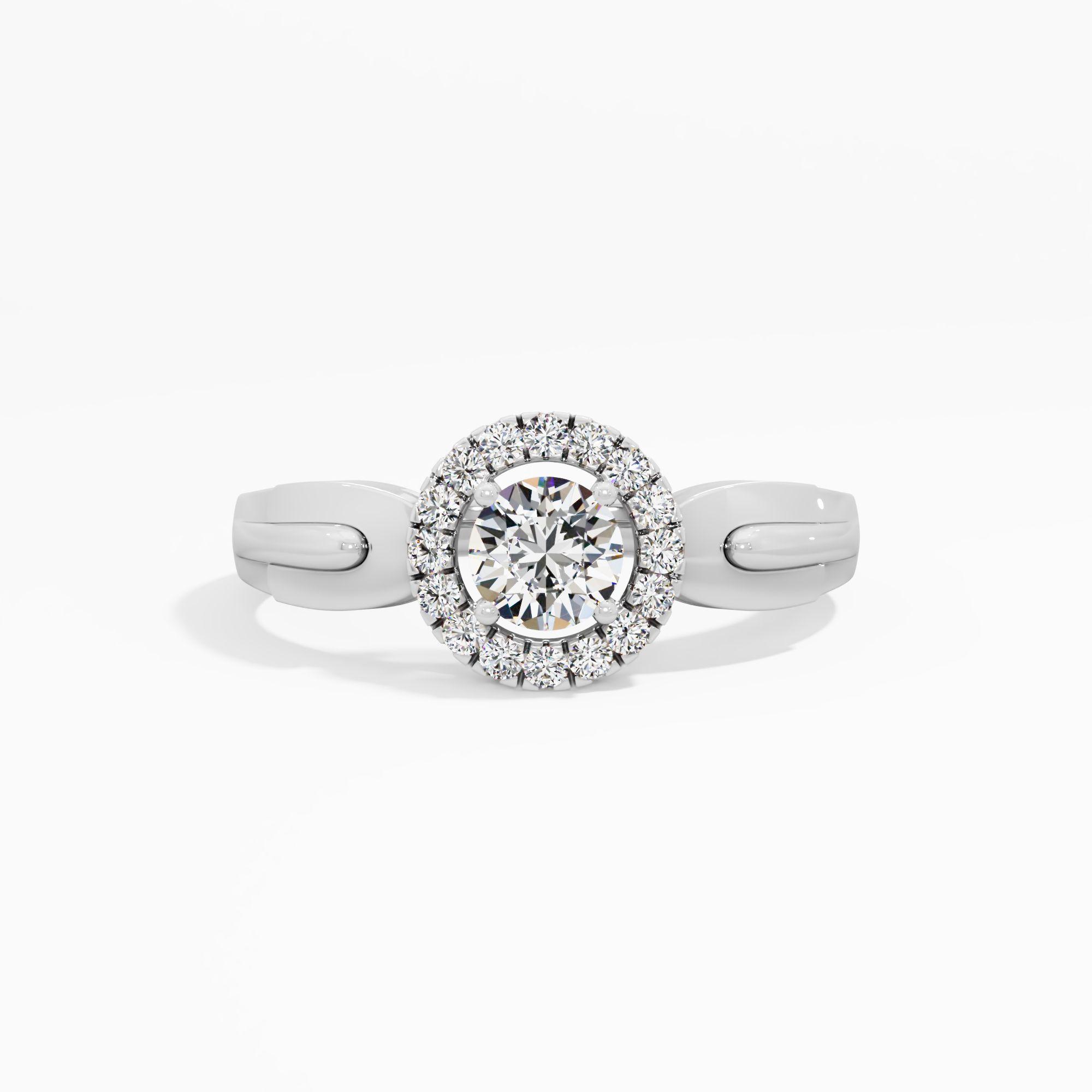 Lunar Embrace Two Tone Halo Ring