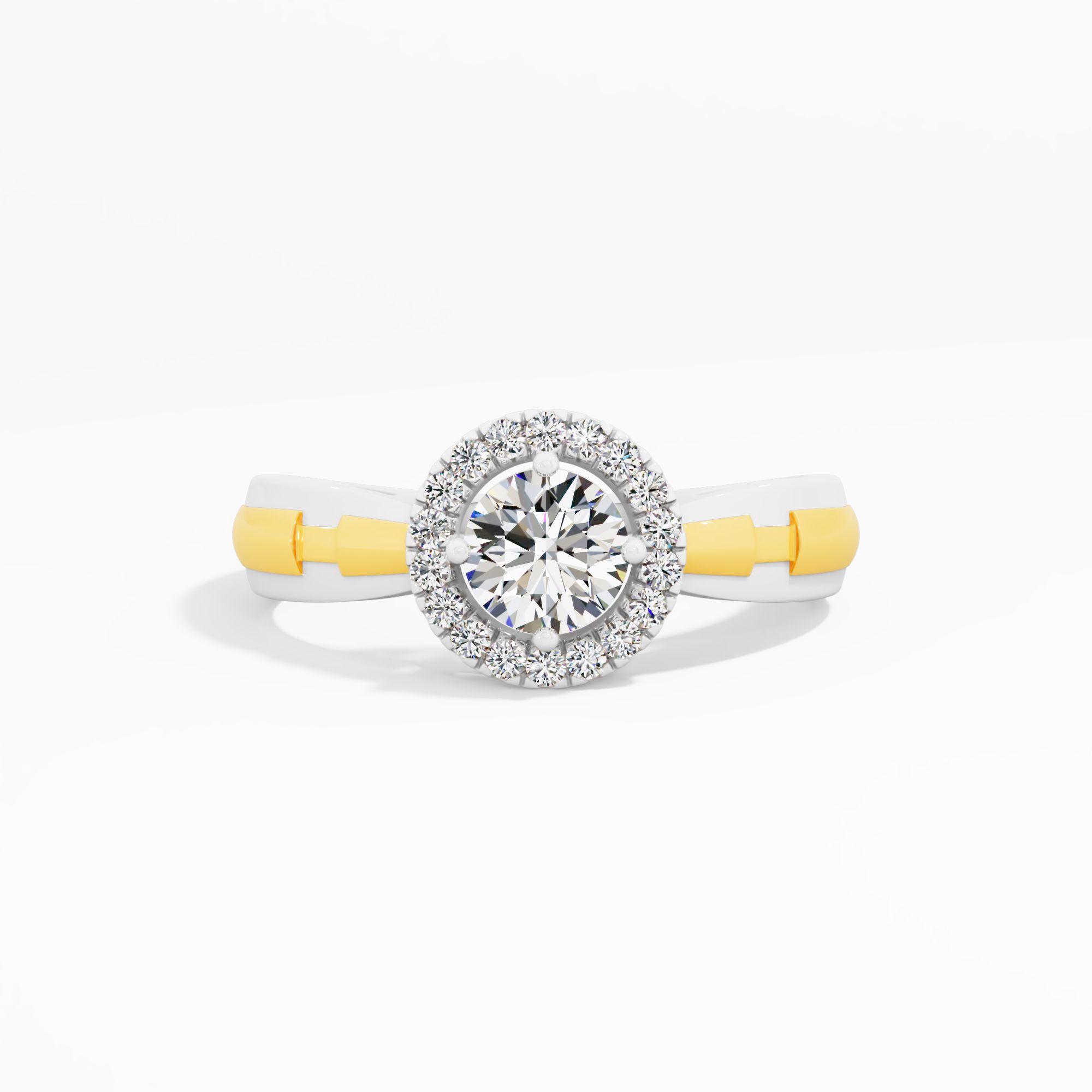 Two Tone Unity Bridge Halo Ring
