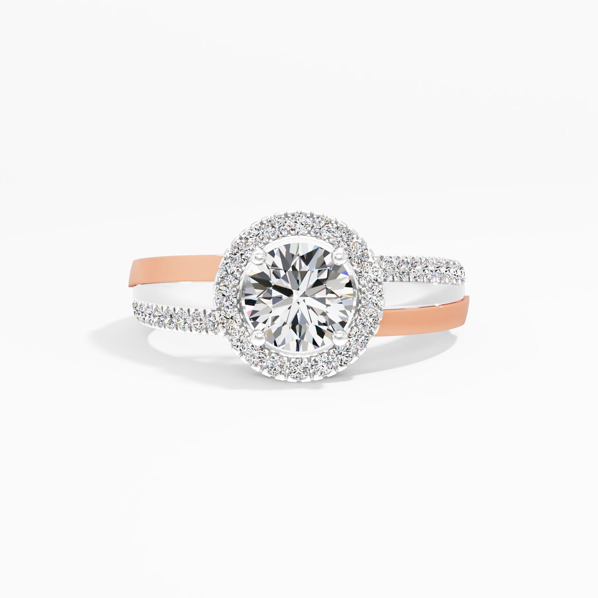 Two Tone Parallel Dreams Halo Ring