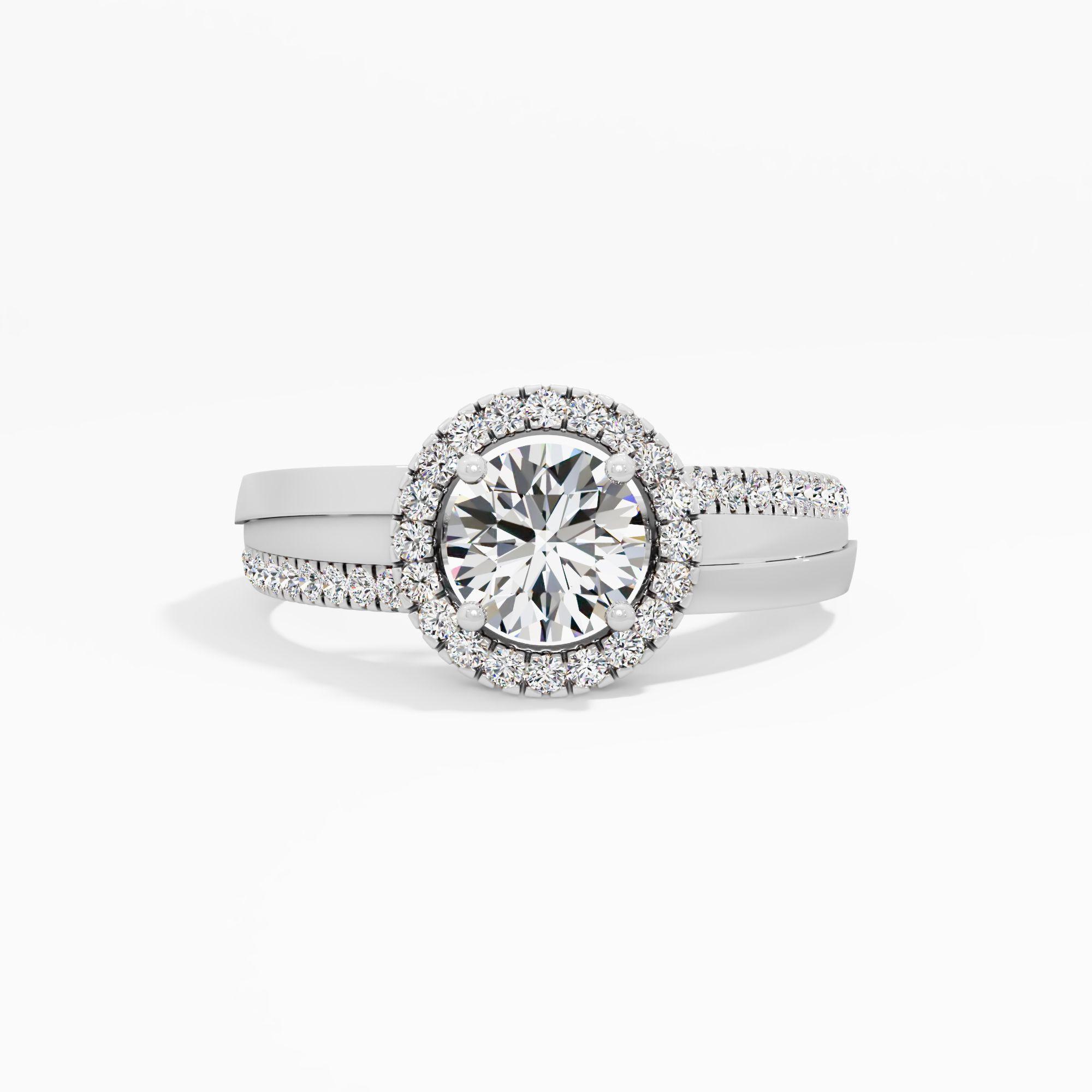 Two Tone Parallel Dreams Halo Ring