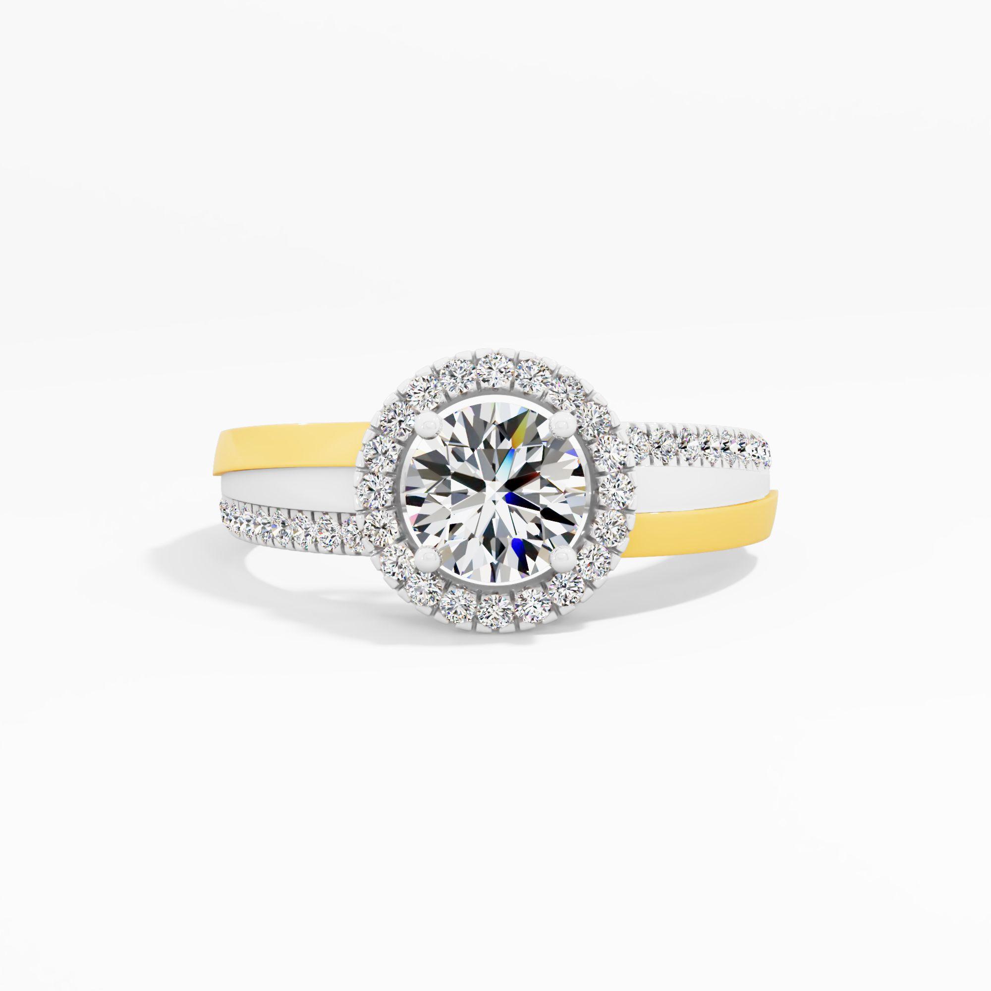 Two Tone Parallel Dreams Halo Ring