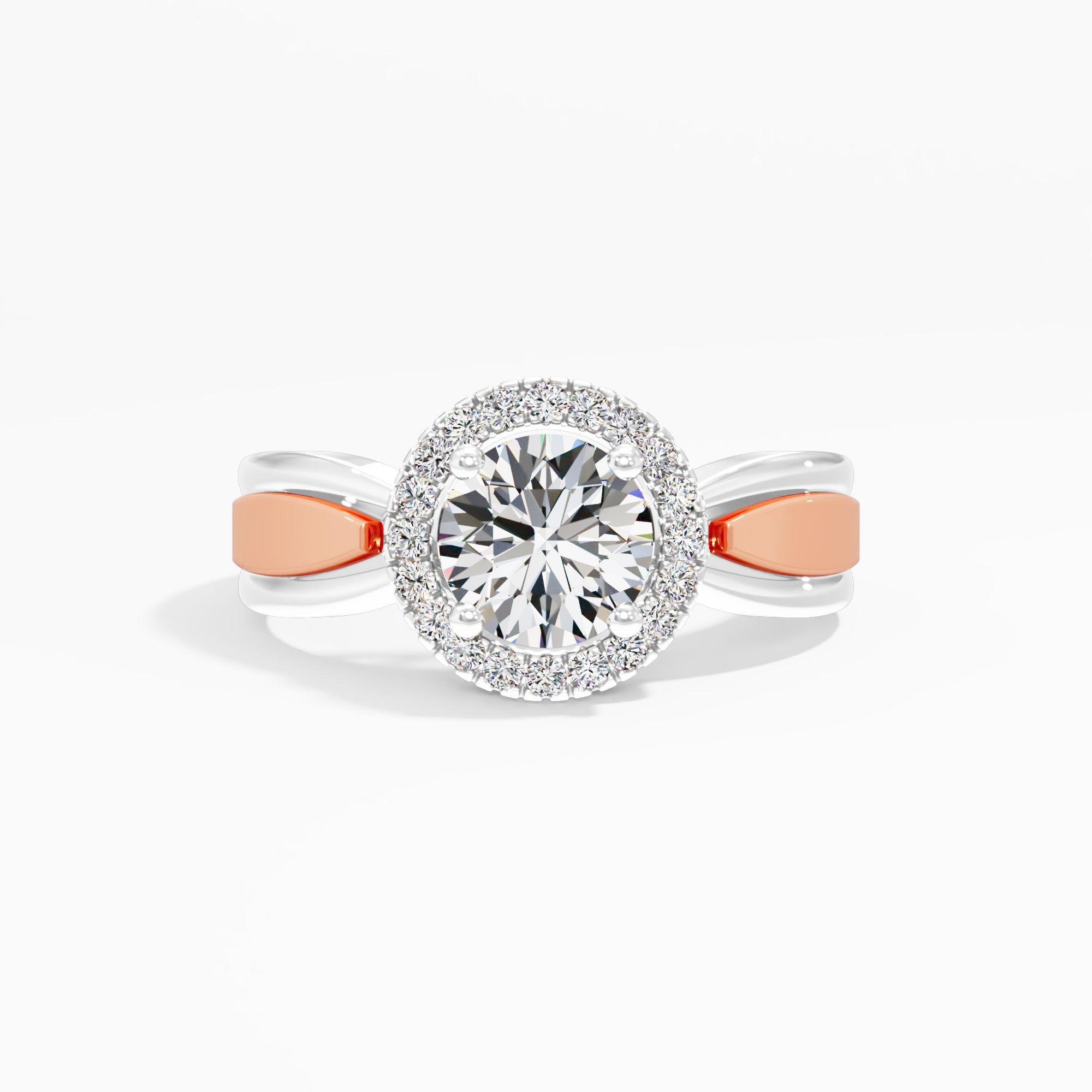 Two Tone Brushstroke Halo Ring