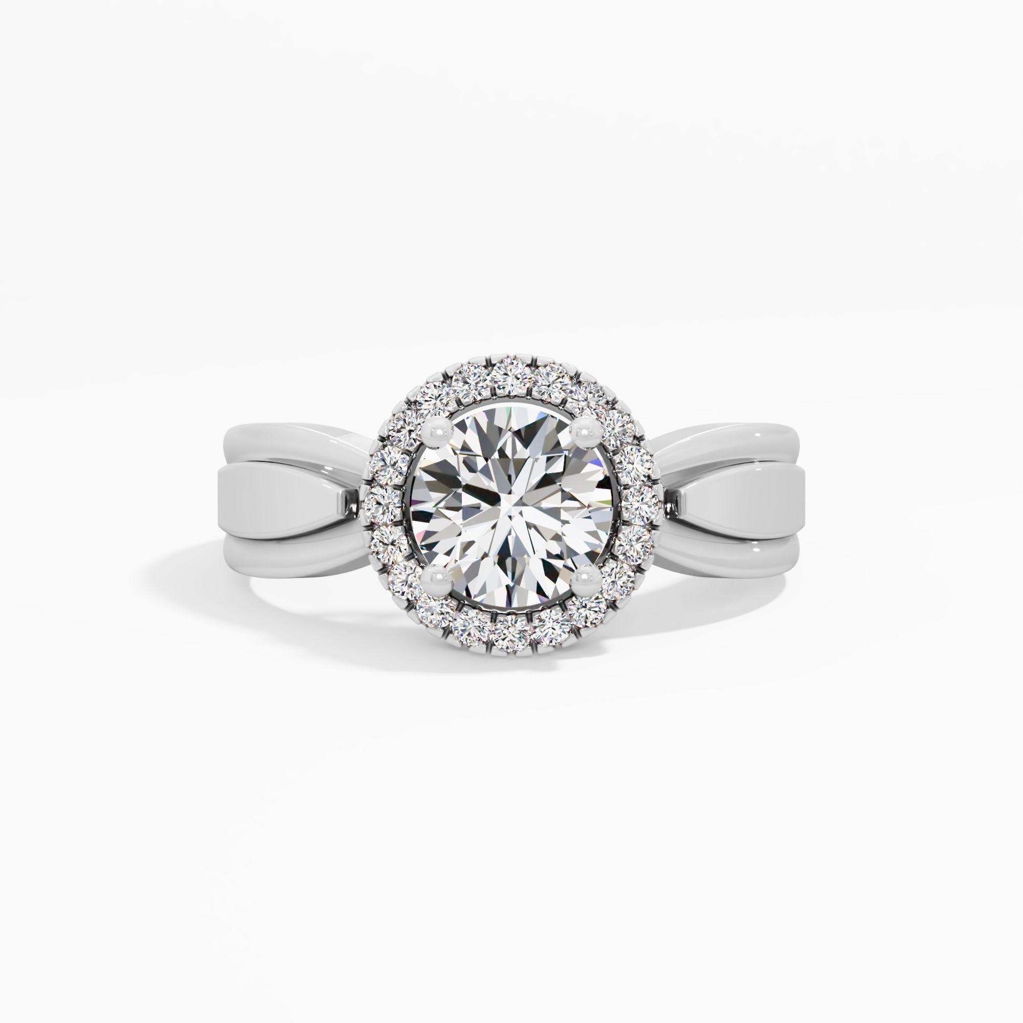 Two Tone Brushstroke Halo Ring