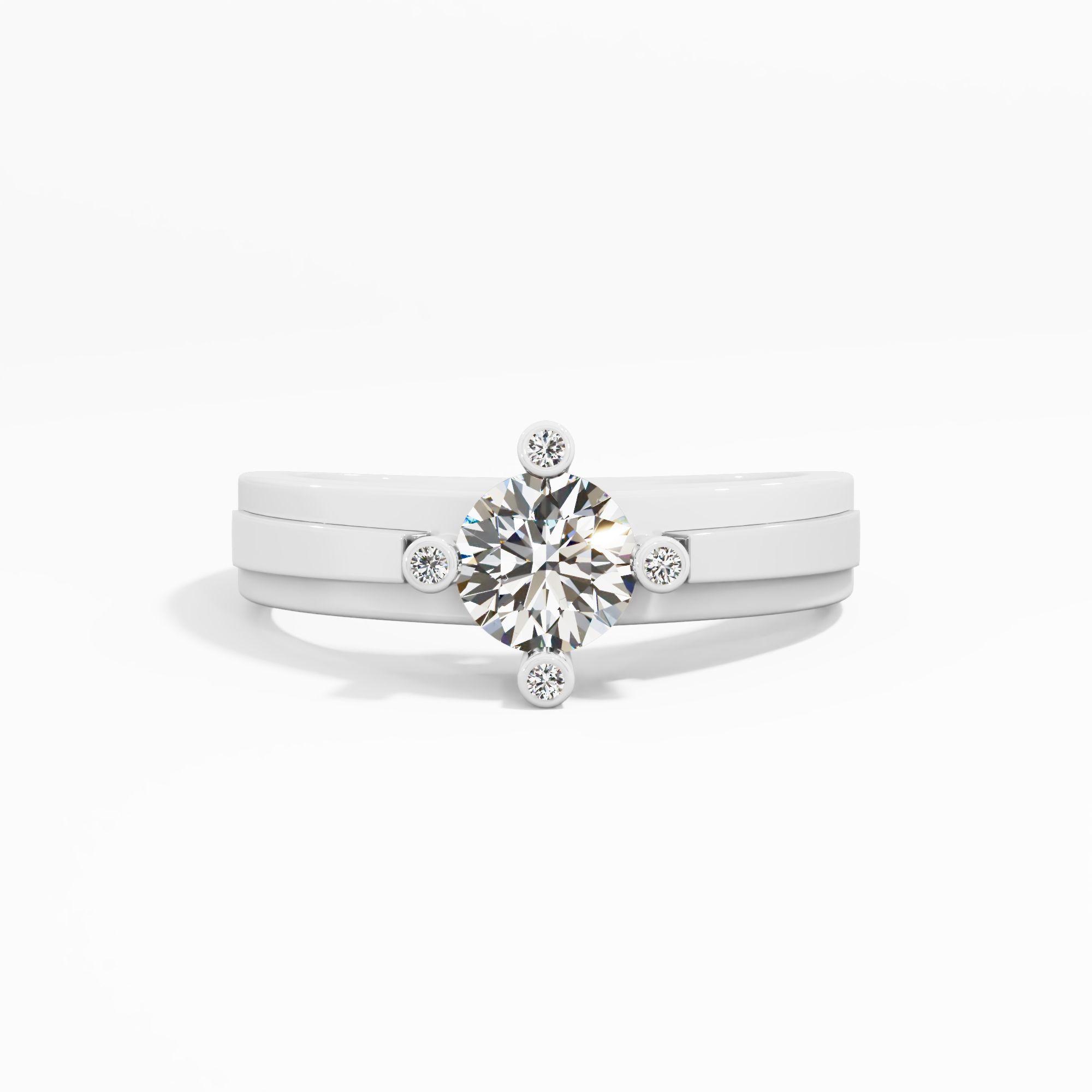 Two Tone Union Solitaire Ring