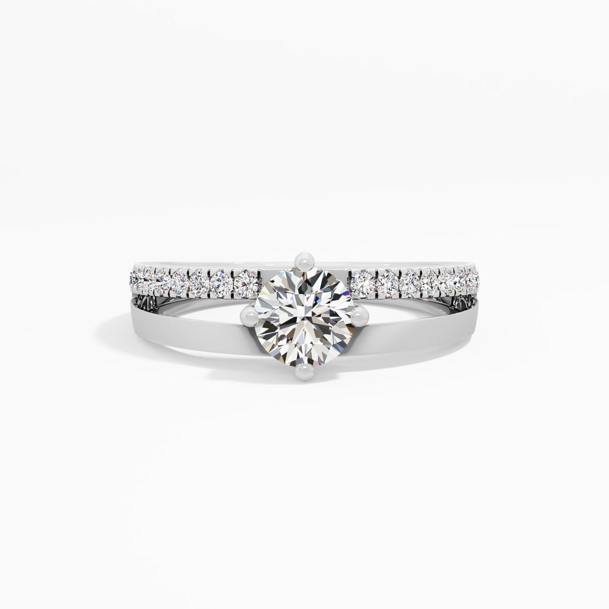 Stacked Look Two Tone Solitaire Ring