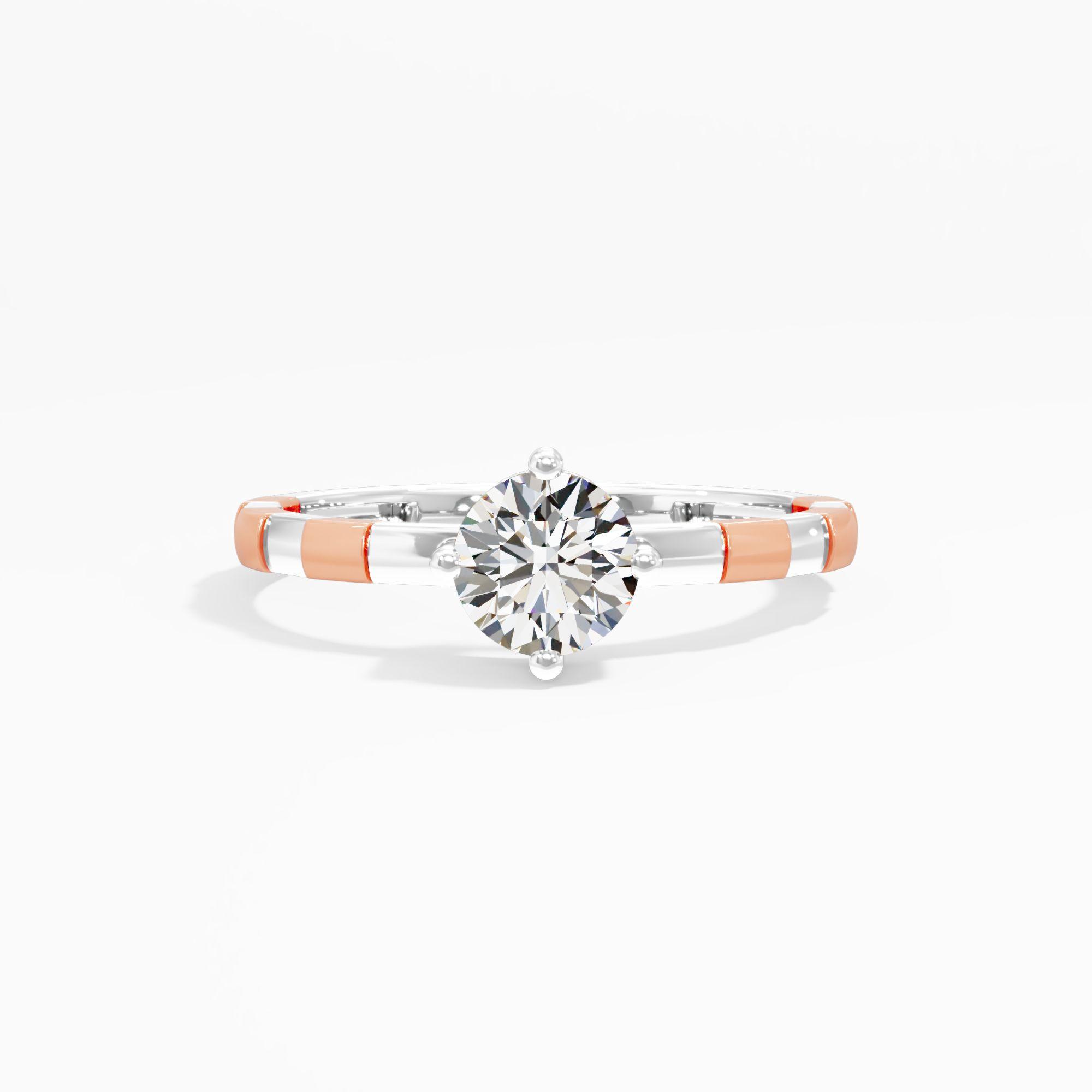 Two Tone Rhythm of Love Solitaire Ring