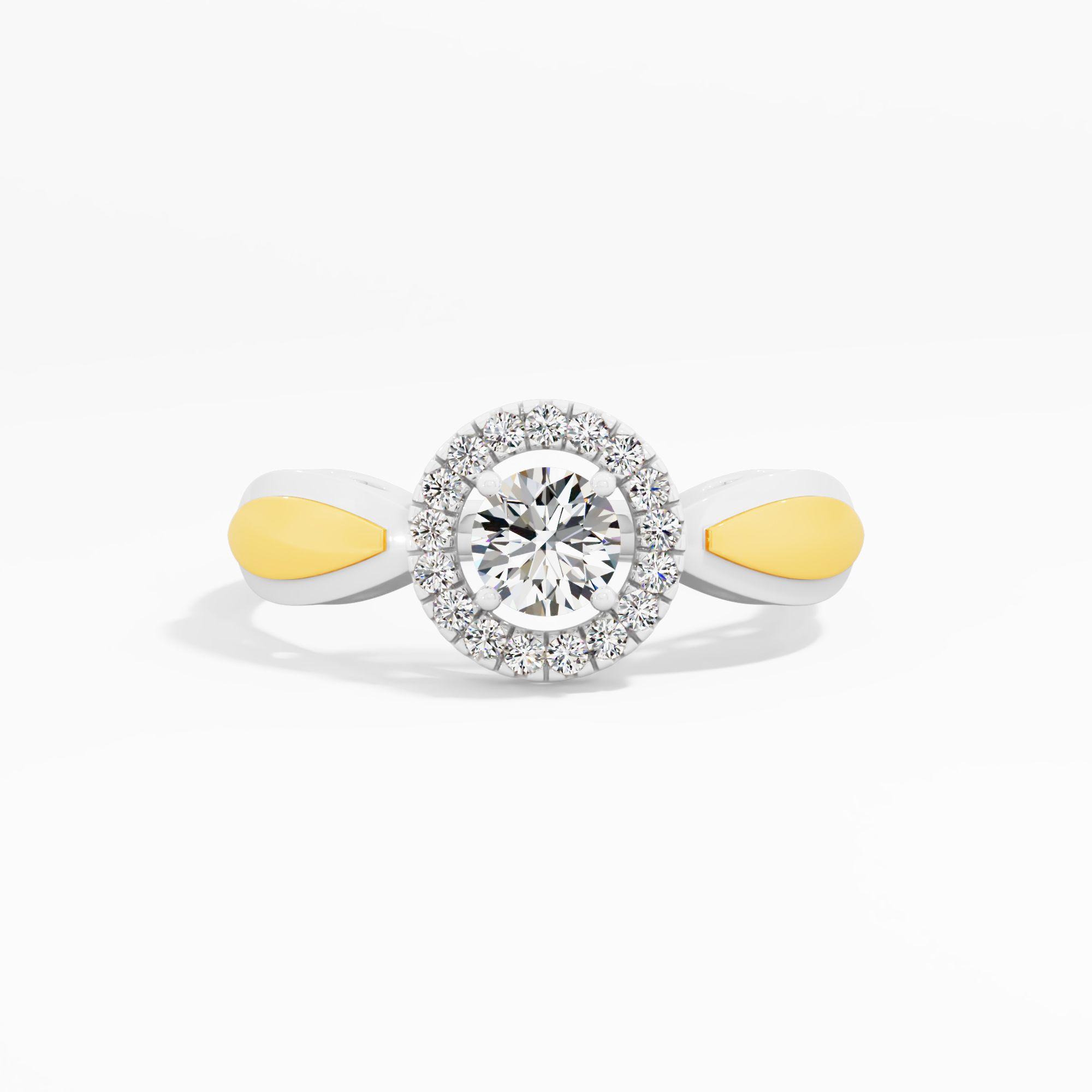 Two Tone Seraphim Halo Ring