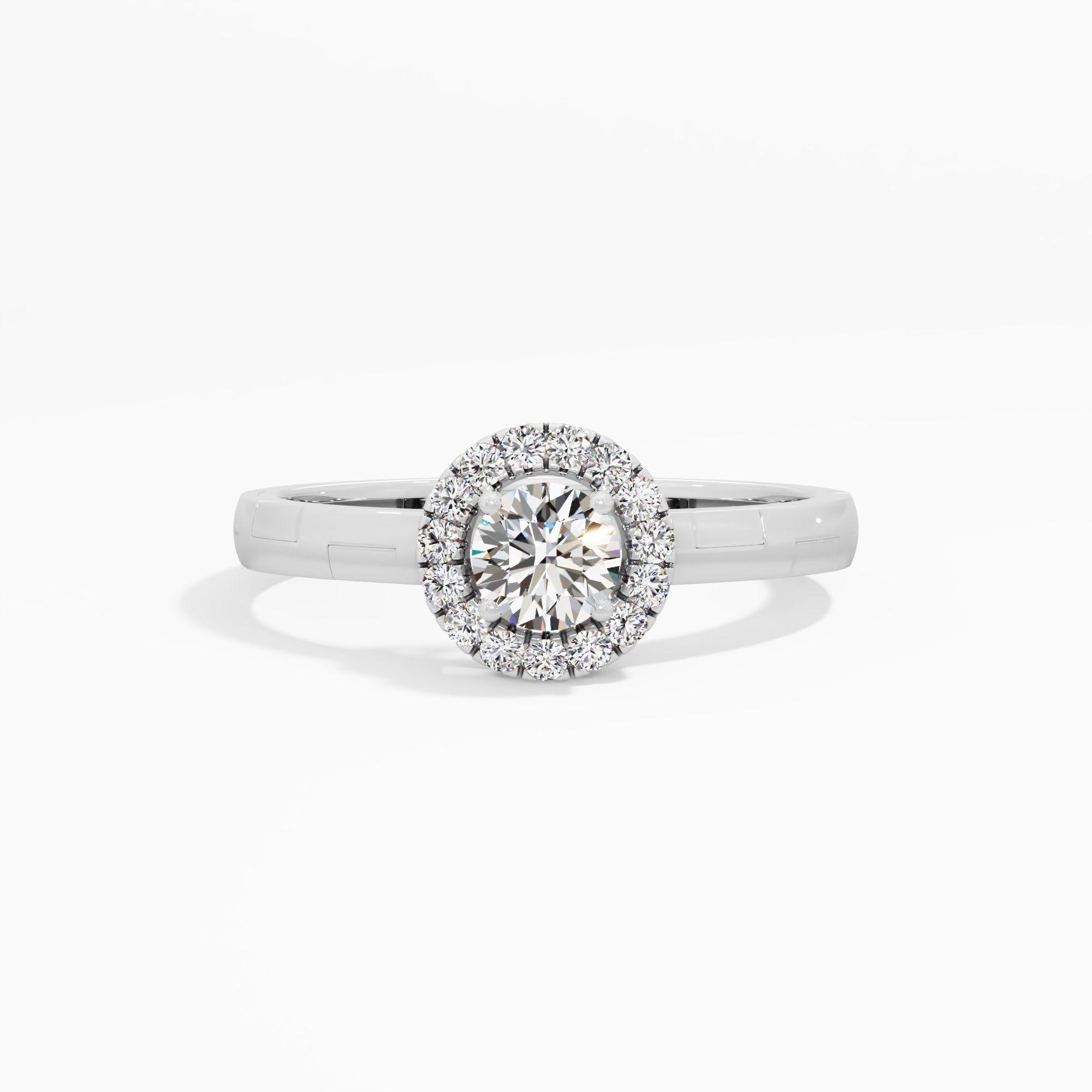 Two Tone Labyrinth Halo Ring