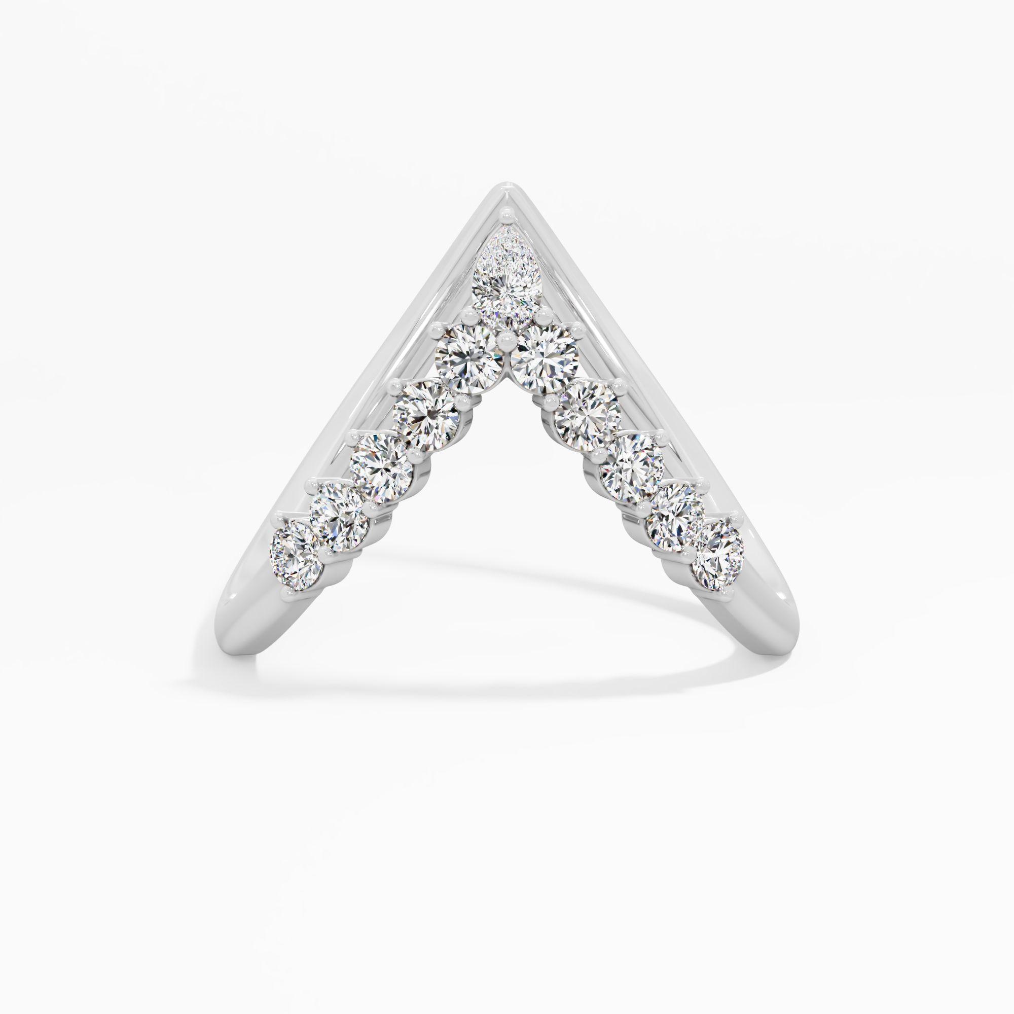 Chevron Pear Cluster Diamond Ring
