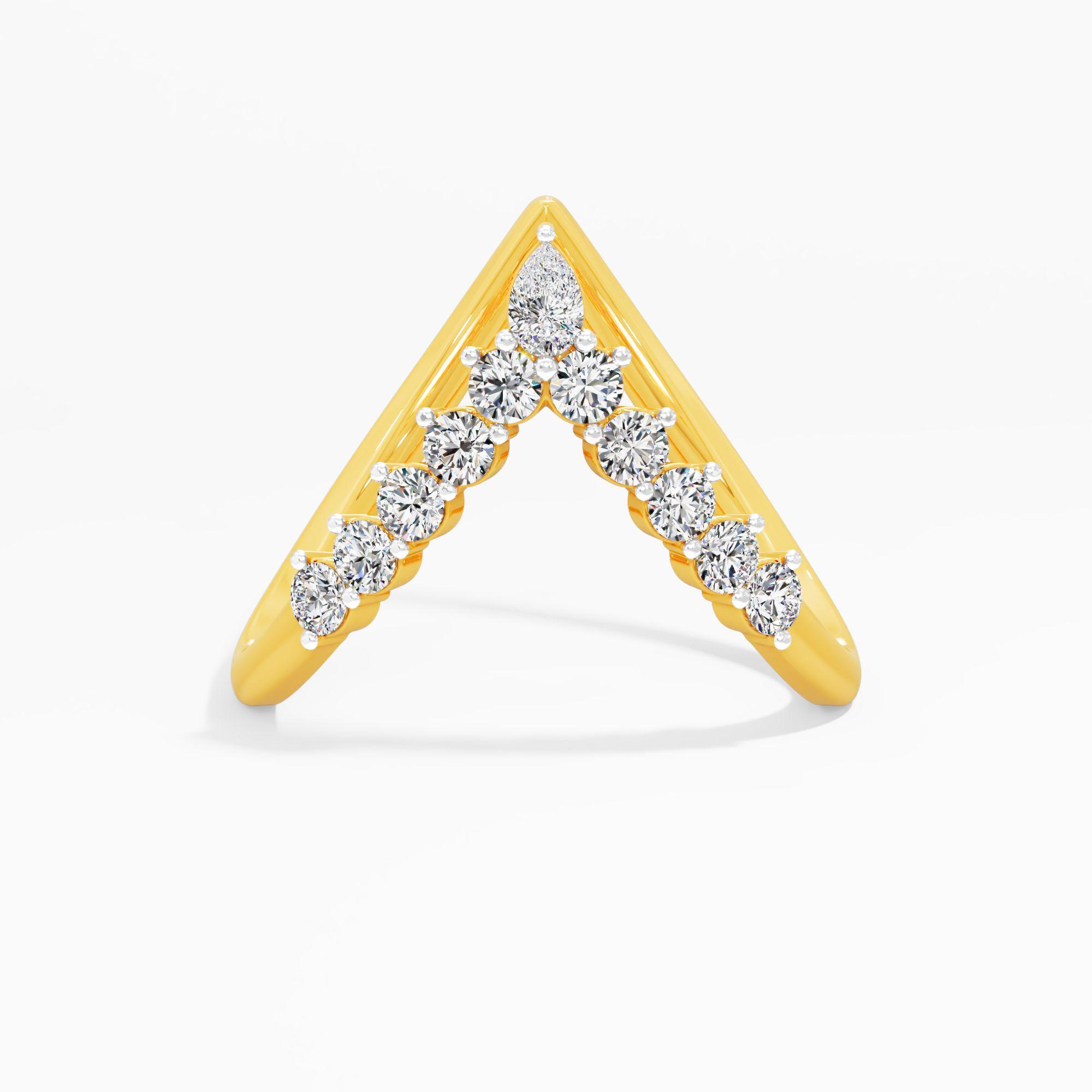 Chevron Pear Cluster Diamond Ring