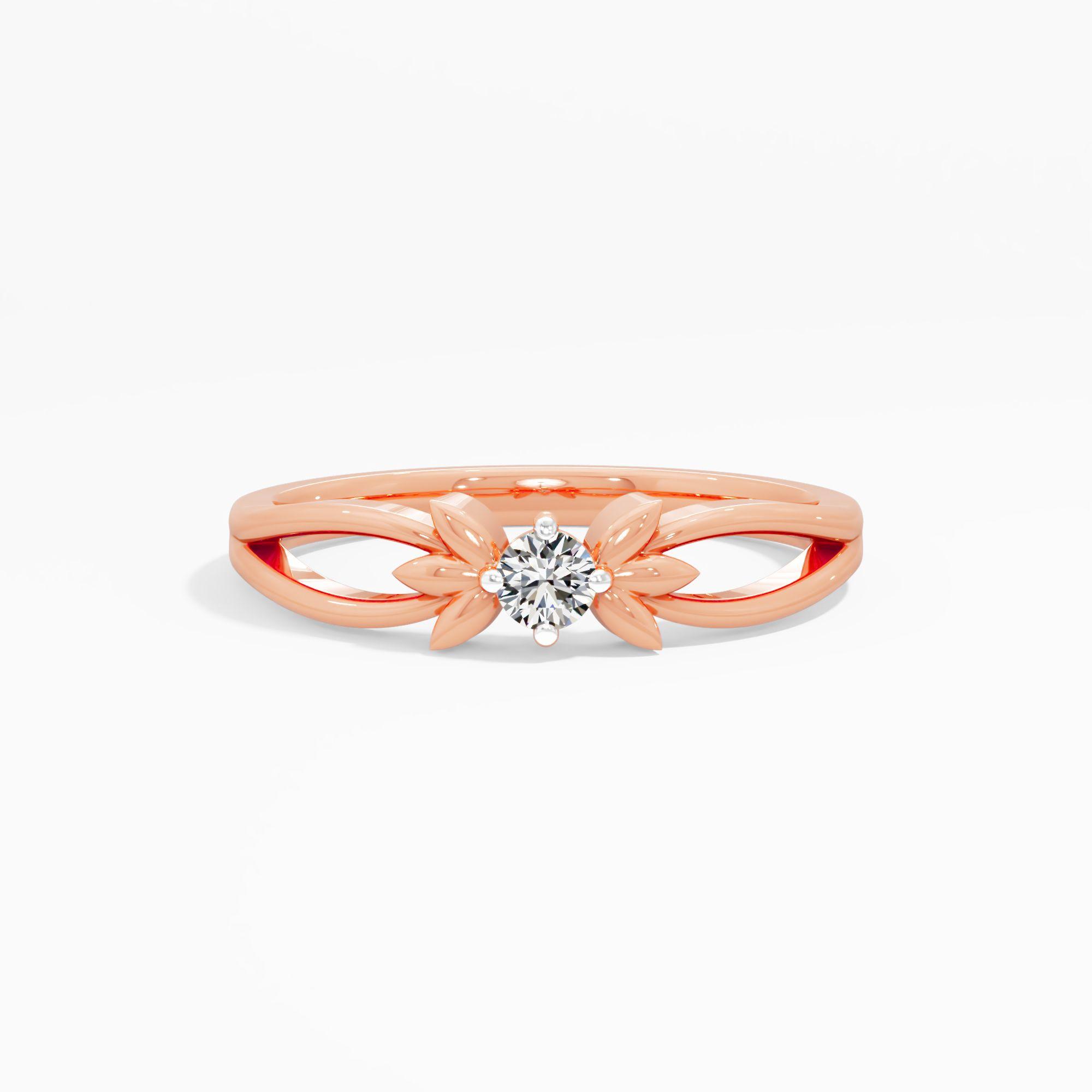 Unfolding Petal Solitaire Ring