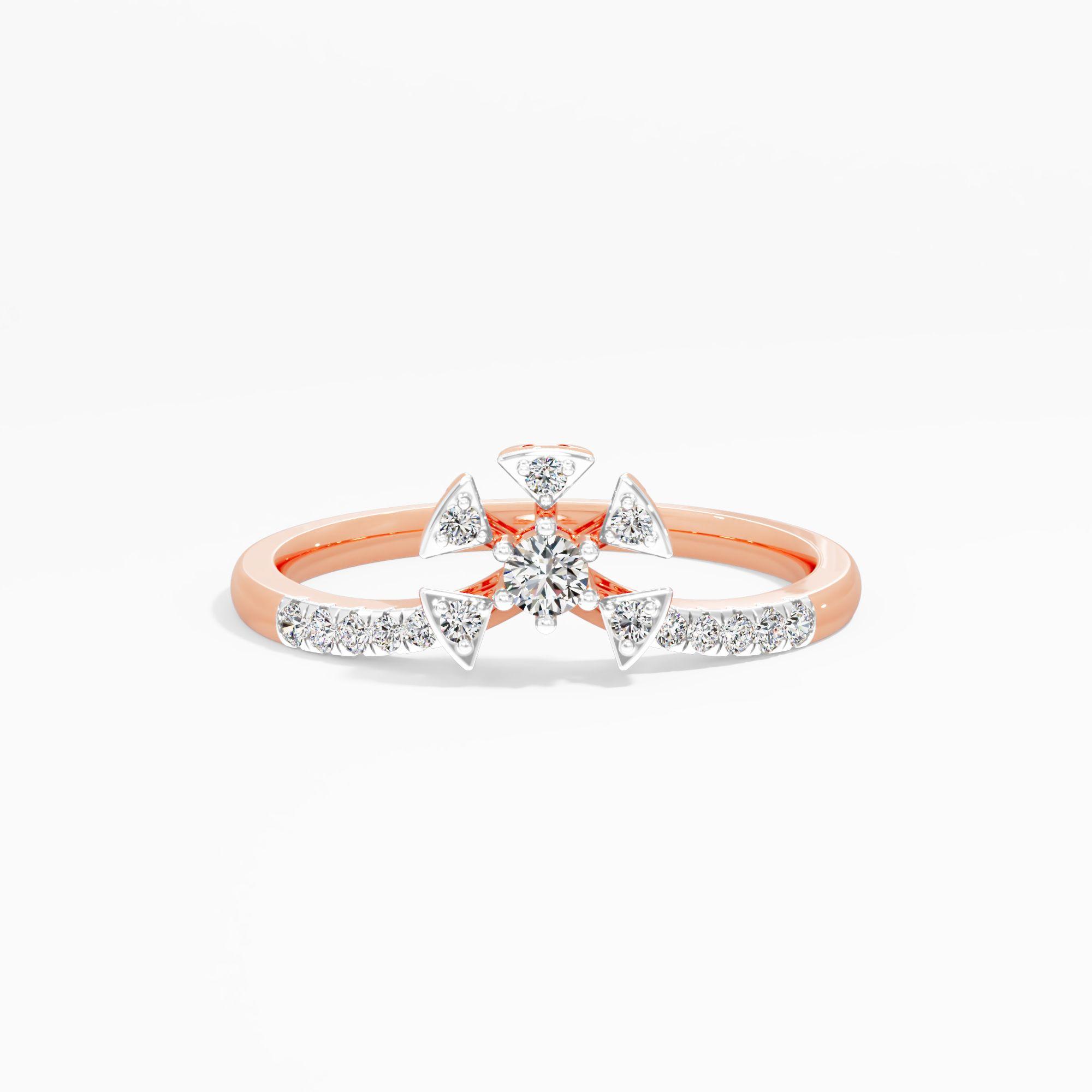 Angular Crest Diamond Ring