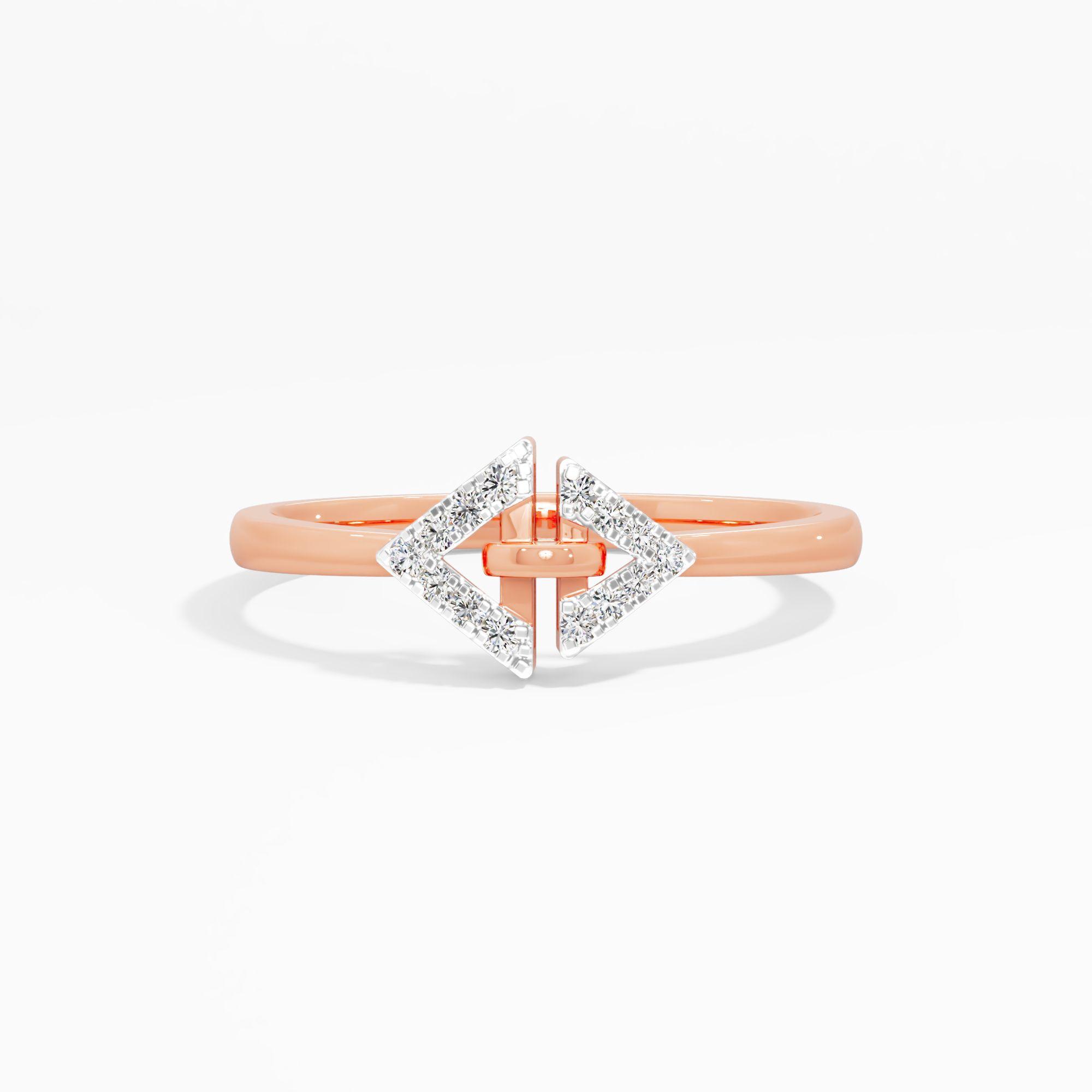 Triangle Clasp Cluster Ring