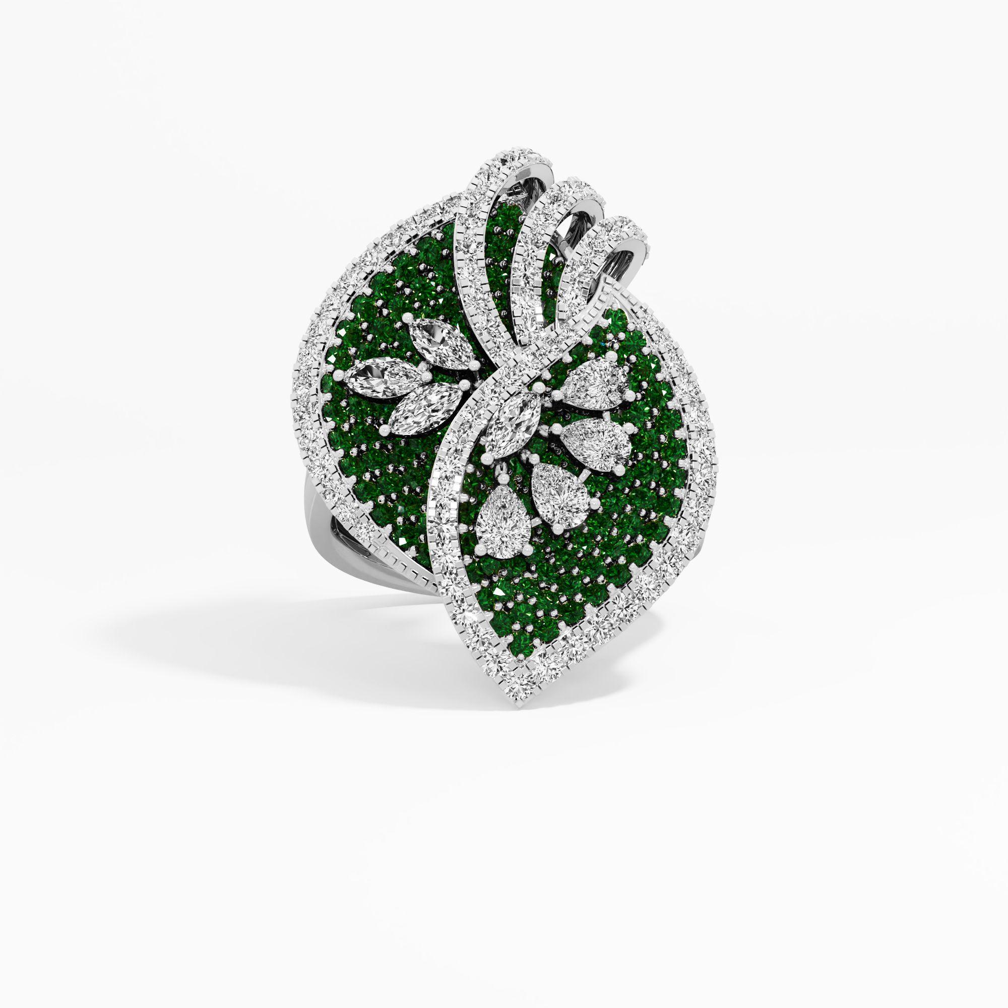 Dewy Leaf Dream Cocktail Ring
