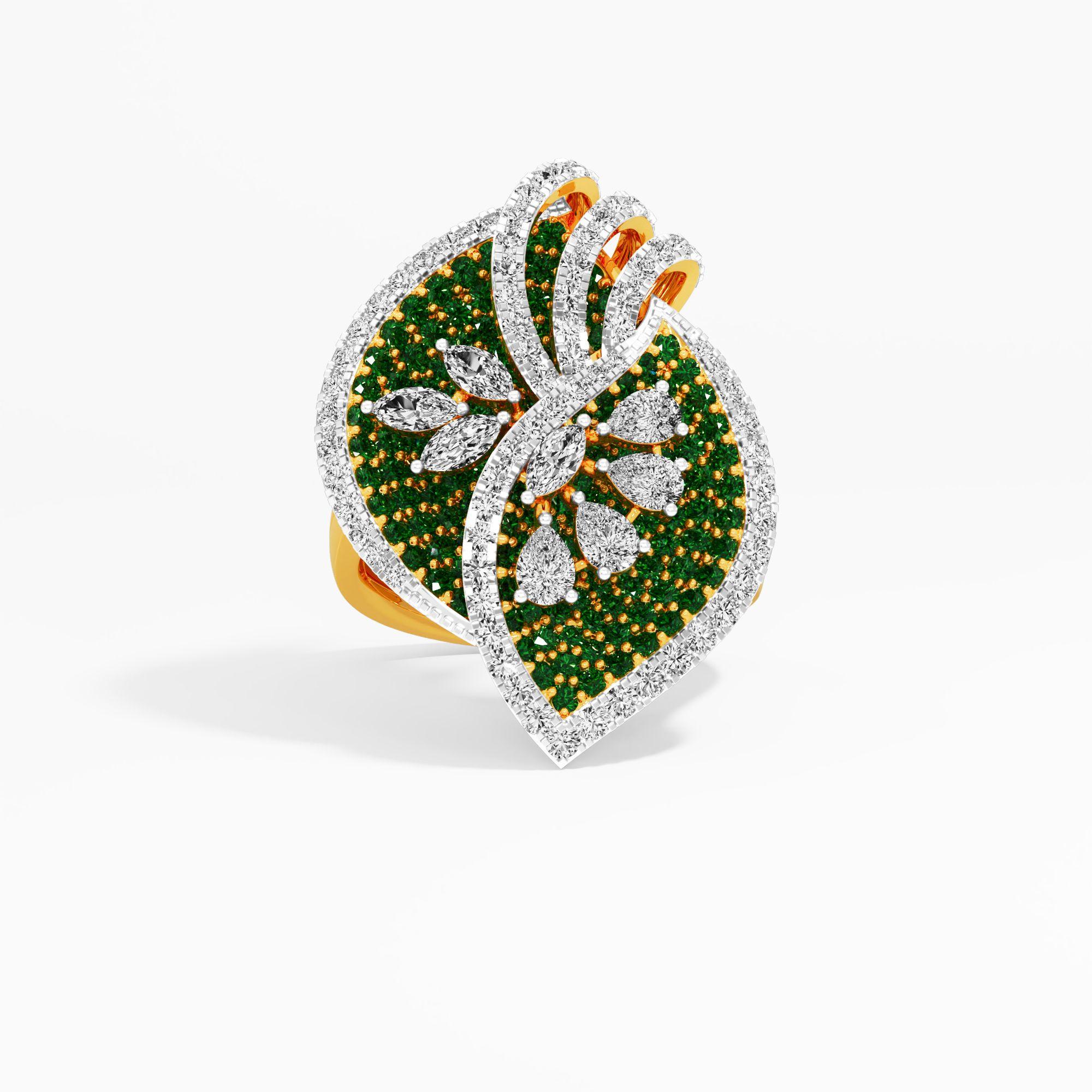 Dewy Leaf Dream Cocktail Ring