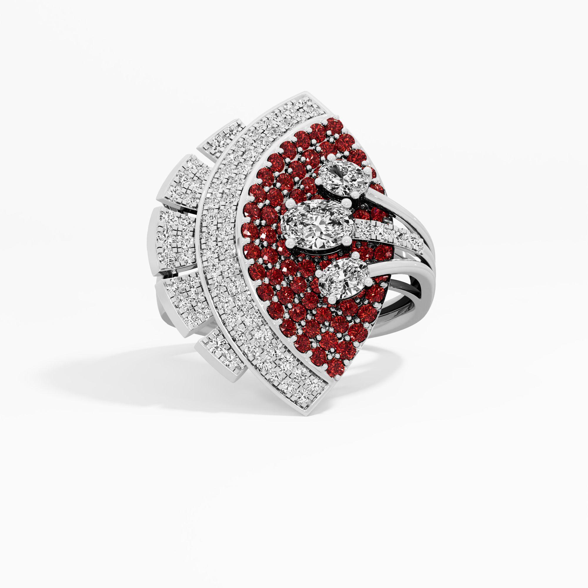 Stellar Arc Cocktail Ring