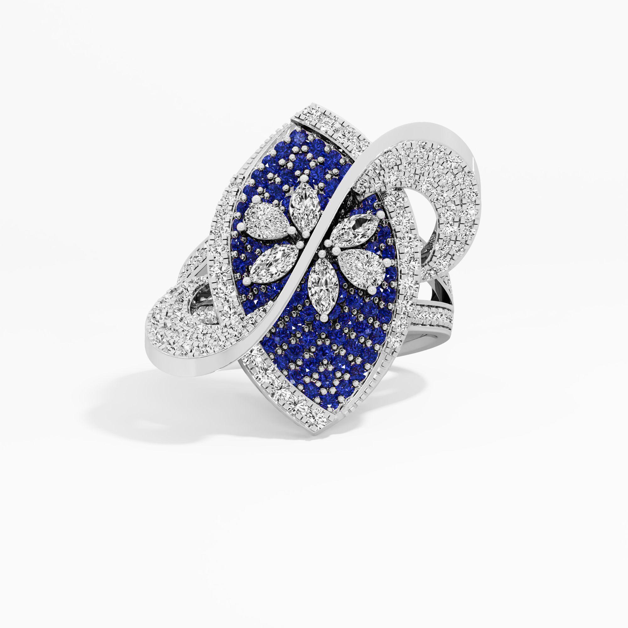 Cosmic Swirl Cocktail Ring