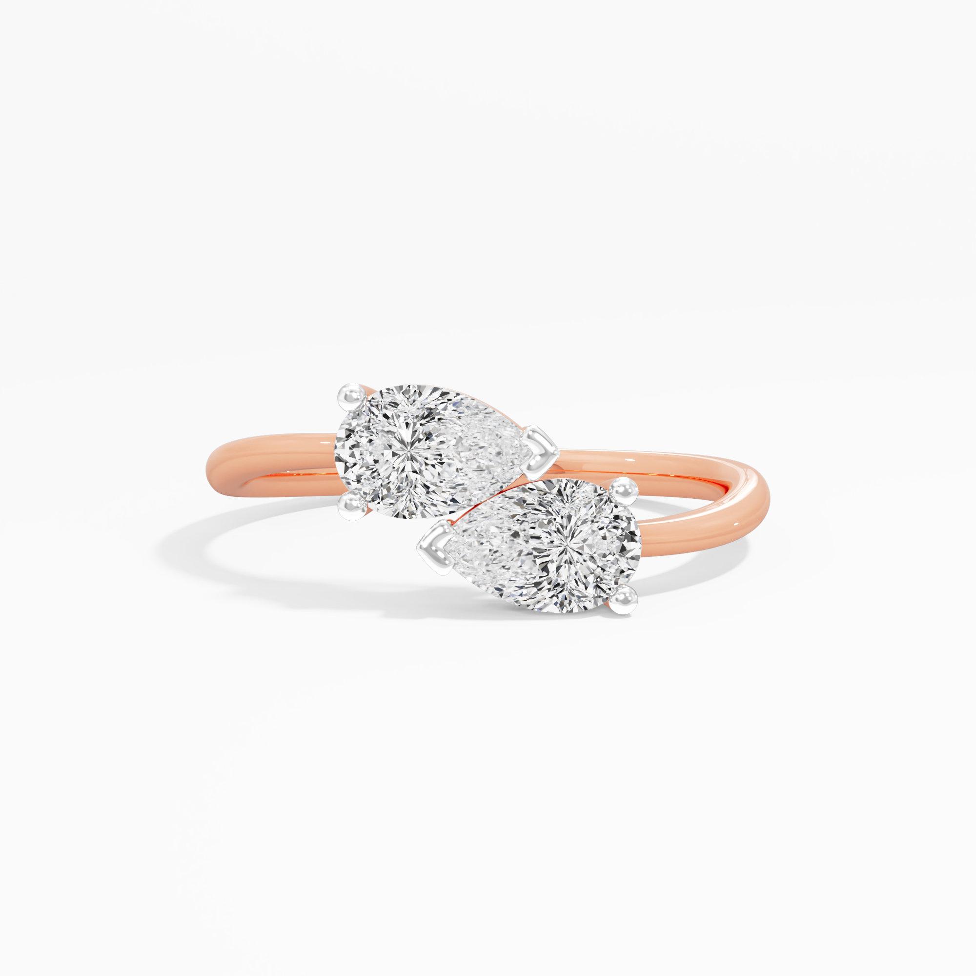 Graceful Pear Twirl Bypass Ring