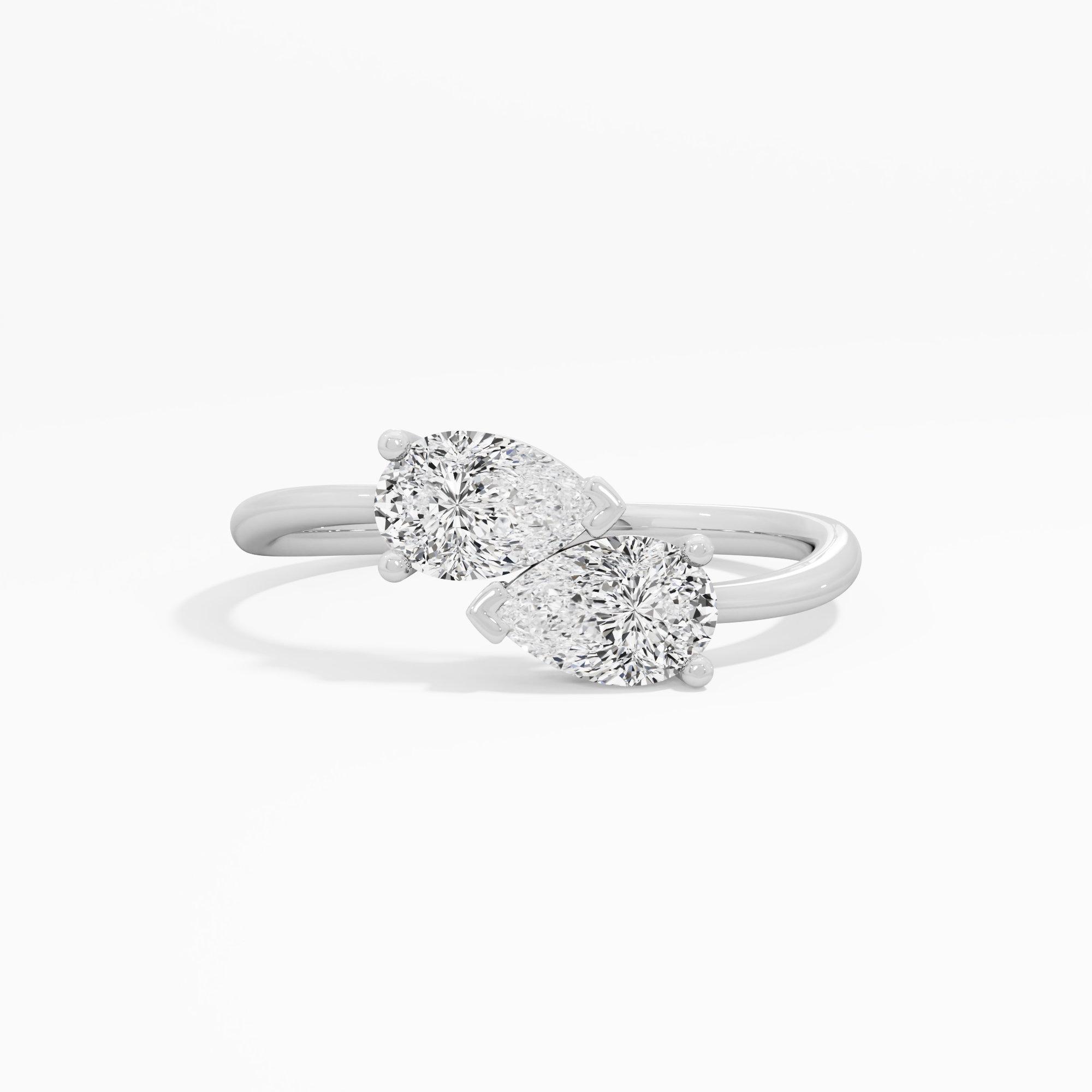 Graceful Pear Twirl Bypass Ring