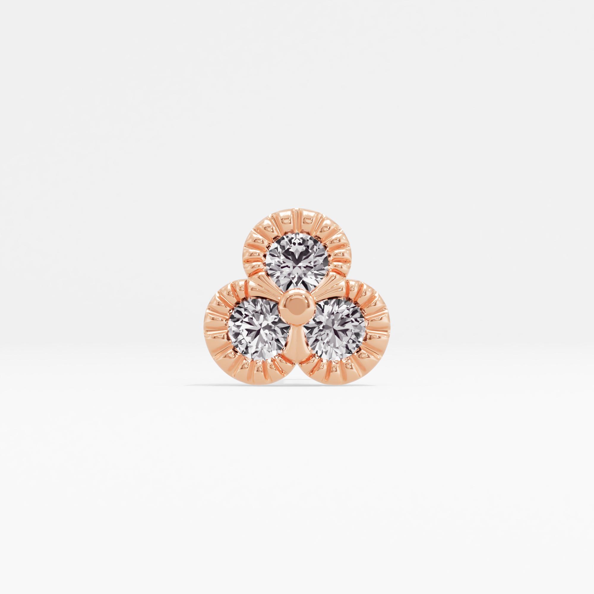 Feminine Enchantment 3 Stone Cluster Nose Pin
