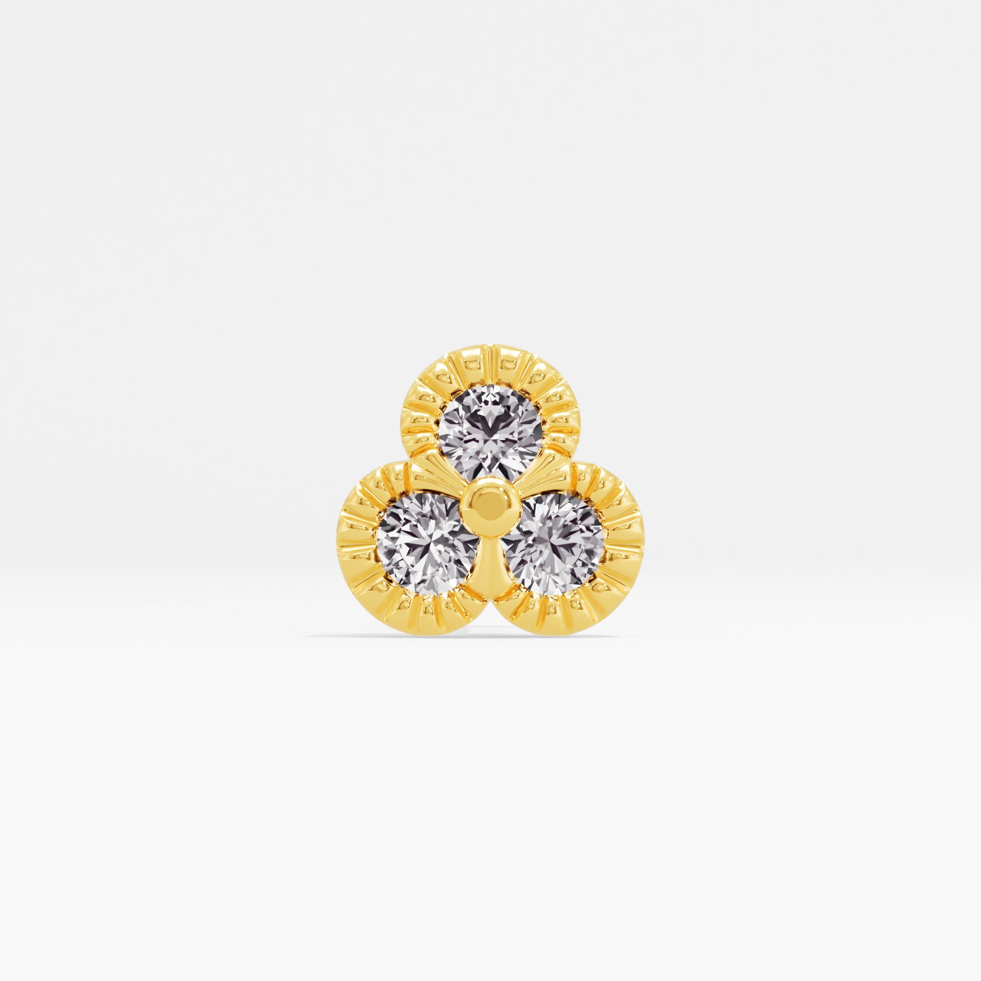 Feminine Enchantment 3 Stone Cluster Nose Pin