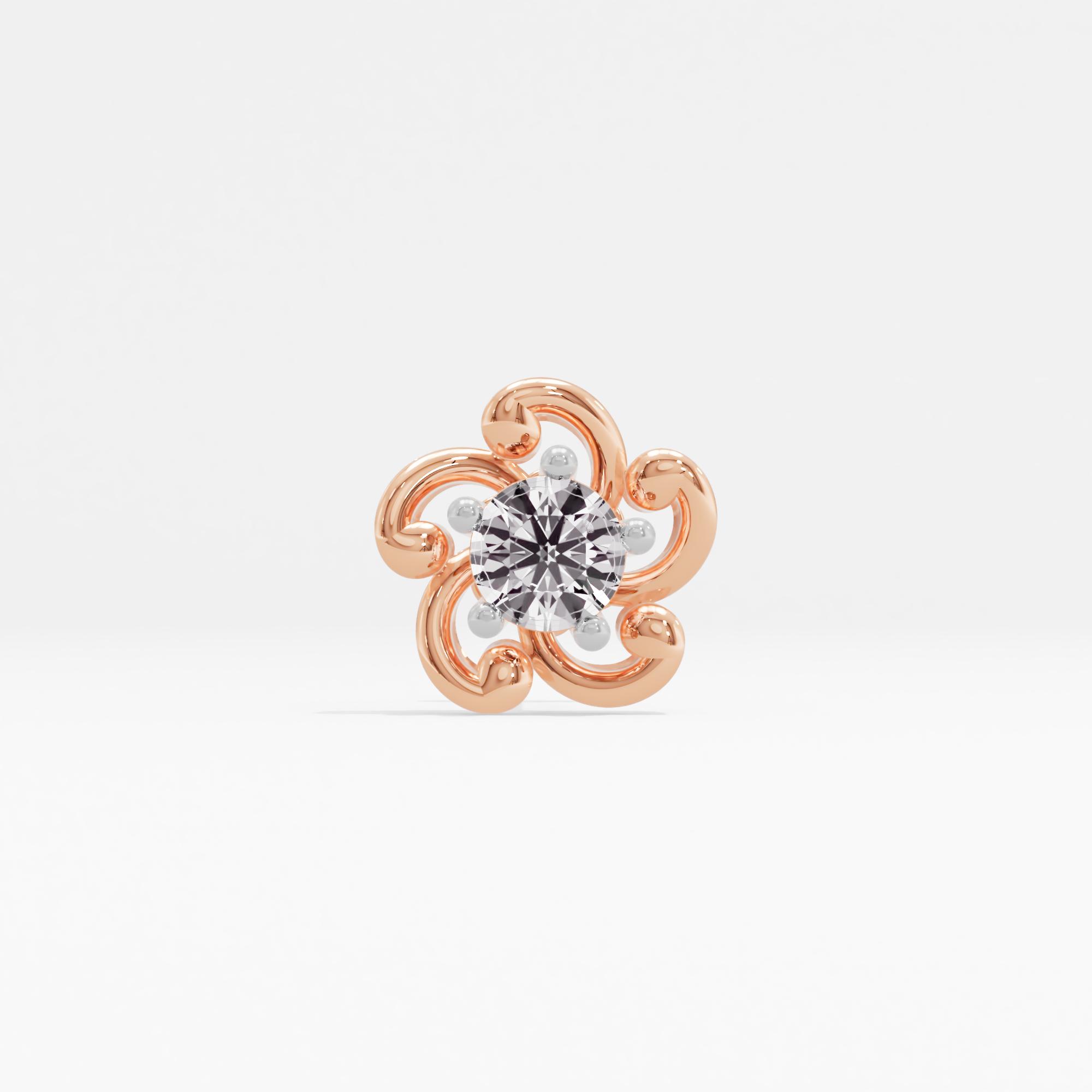 Twinkling Floweret Solitaire Nose Pin